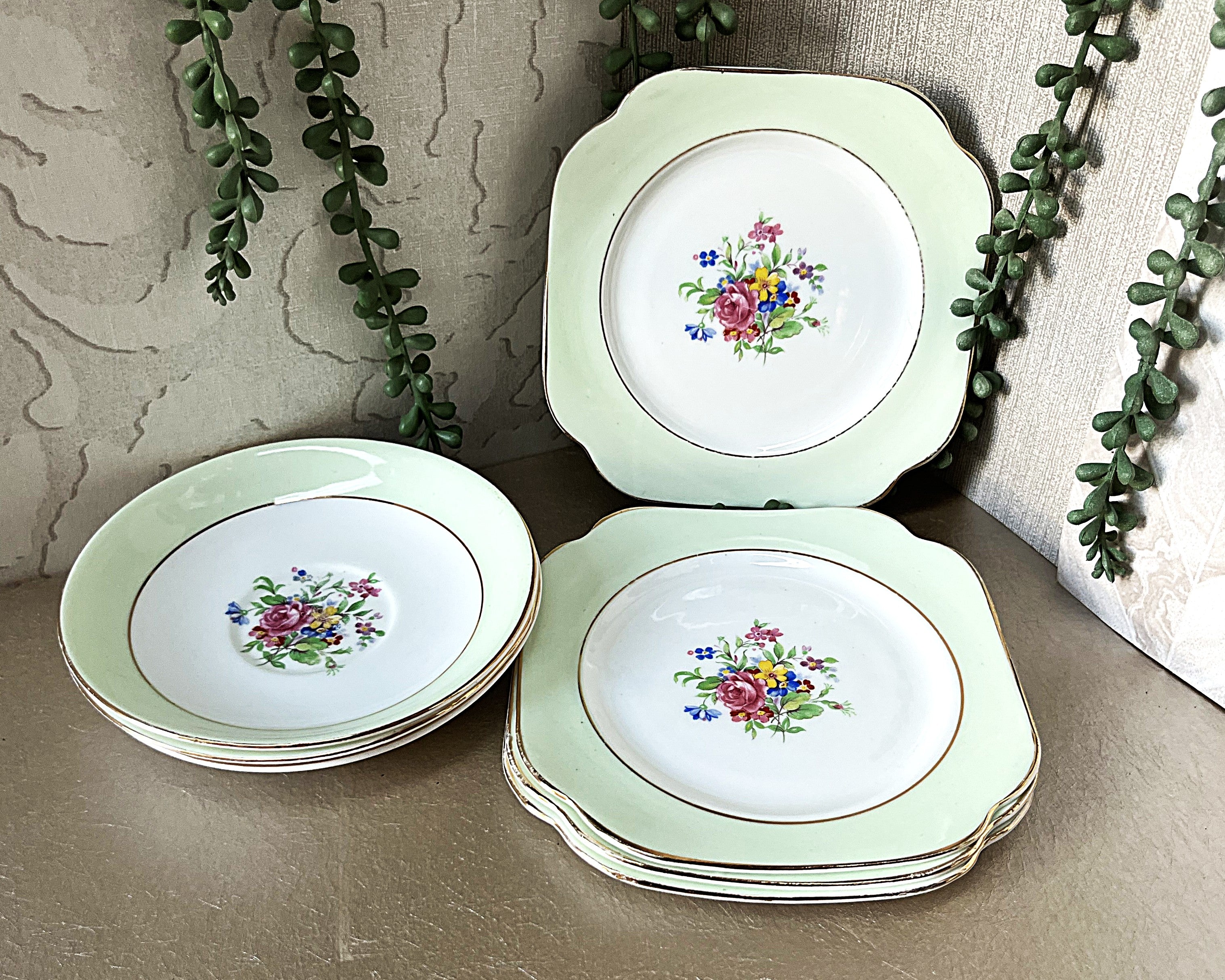 High Tea: Royal Vale Cake Plate and Saucer Set, 7
