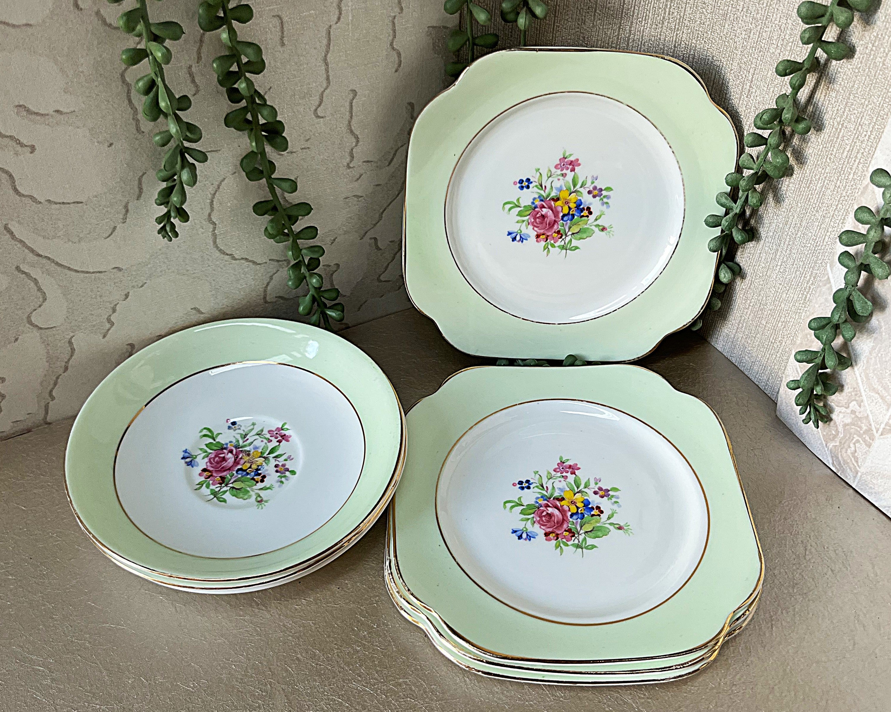 High Tea: Royal Vale Cake Plate and Saucer Set, 7