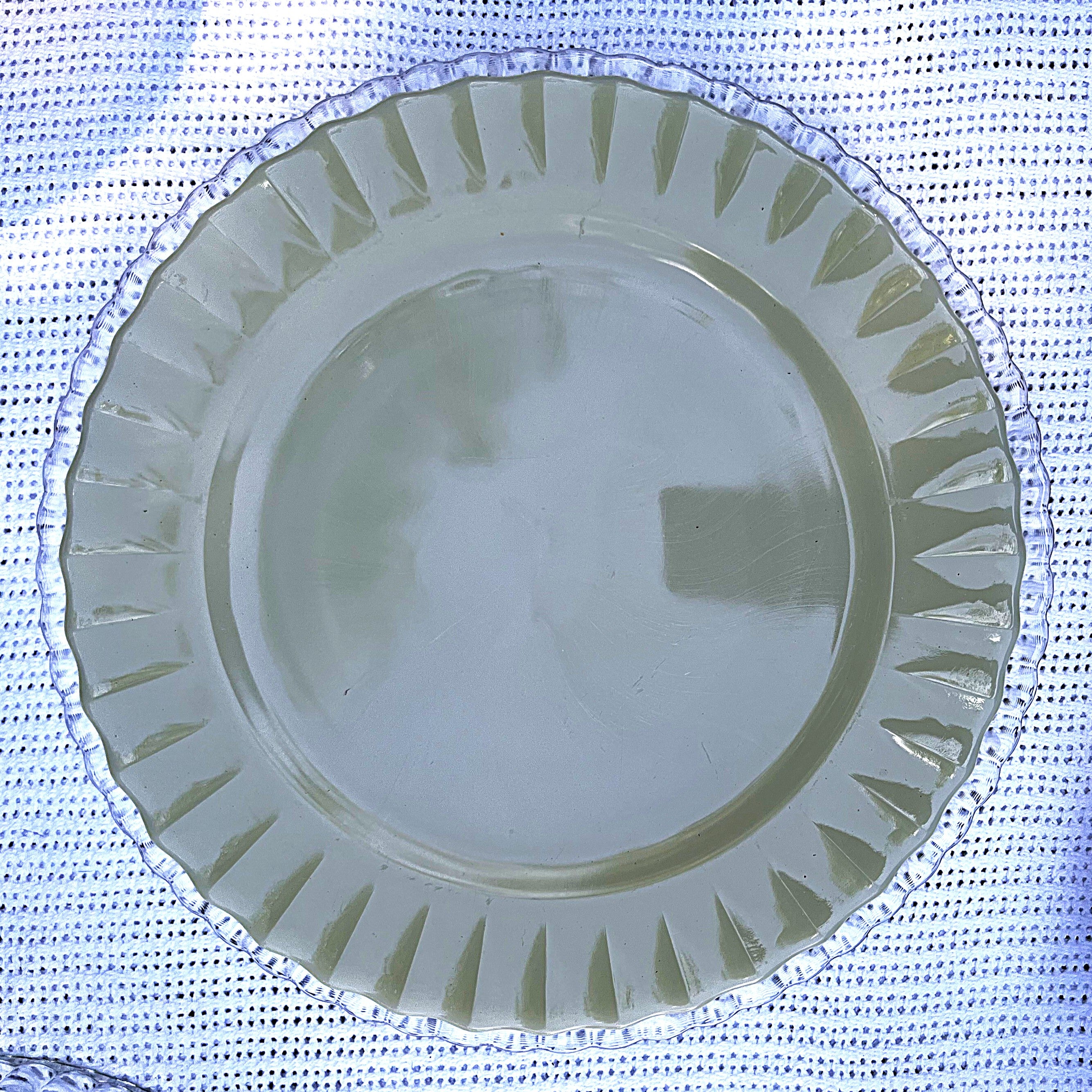 Coloured Glass: Colorex Custard Yellow Cake Serving Plate