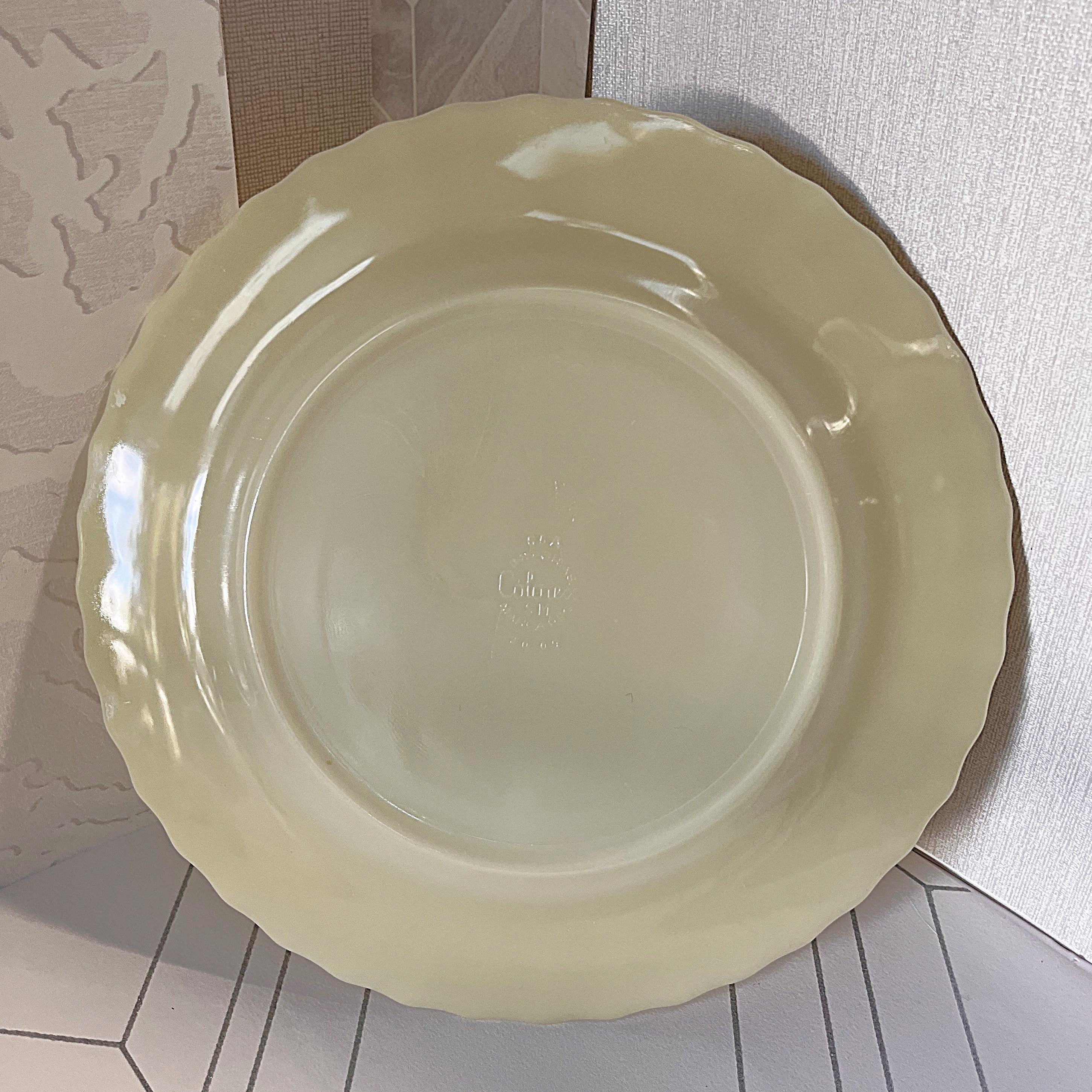 Coloured Glass: Colorex Custard Yellow Cake Serving Plate