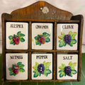 Storage: Country Cottage 6-Piece Ceramic Spice Rack