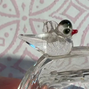 Trinkets: Crystal Bird Box Miniature Lidded Trinket Dish
