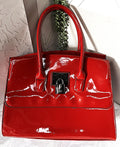 Bags: Daniel Hechter Red Patent Tote