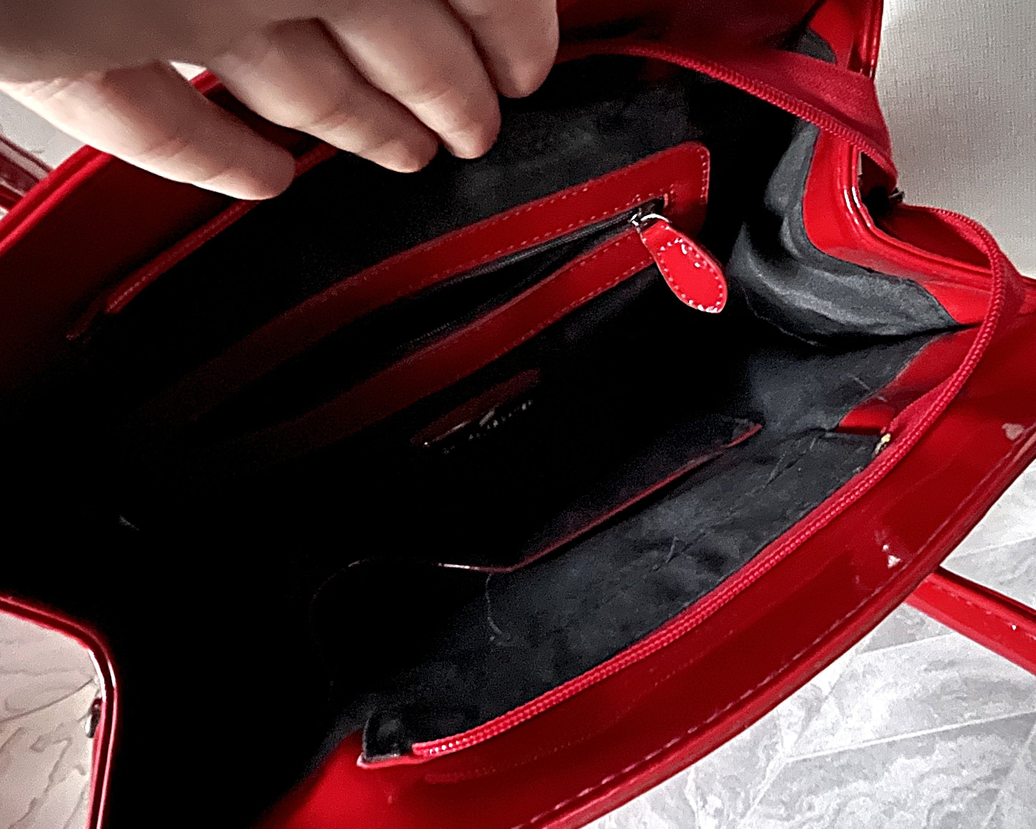 Bags: Daniel Hechter Red Patent Tote