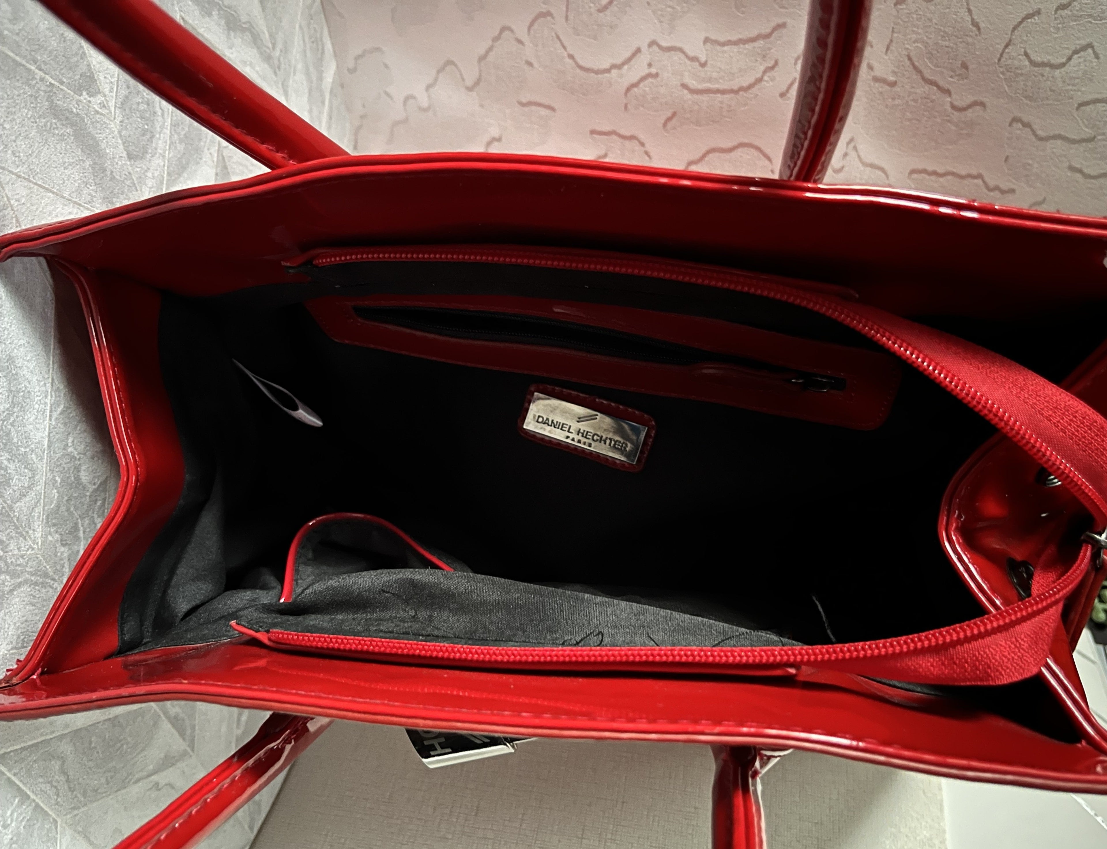Bags: Daniel Hechter Red Patent Tote