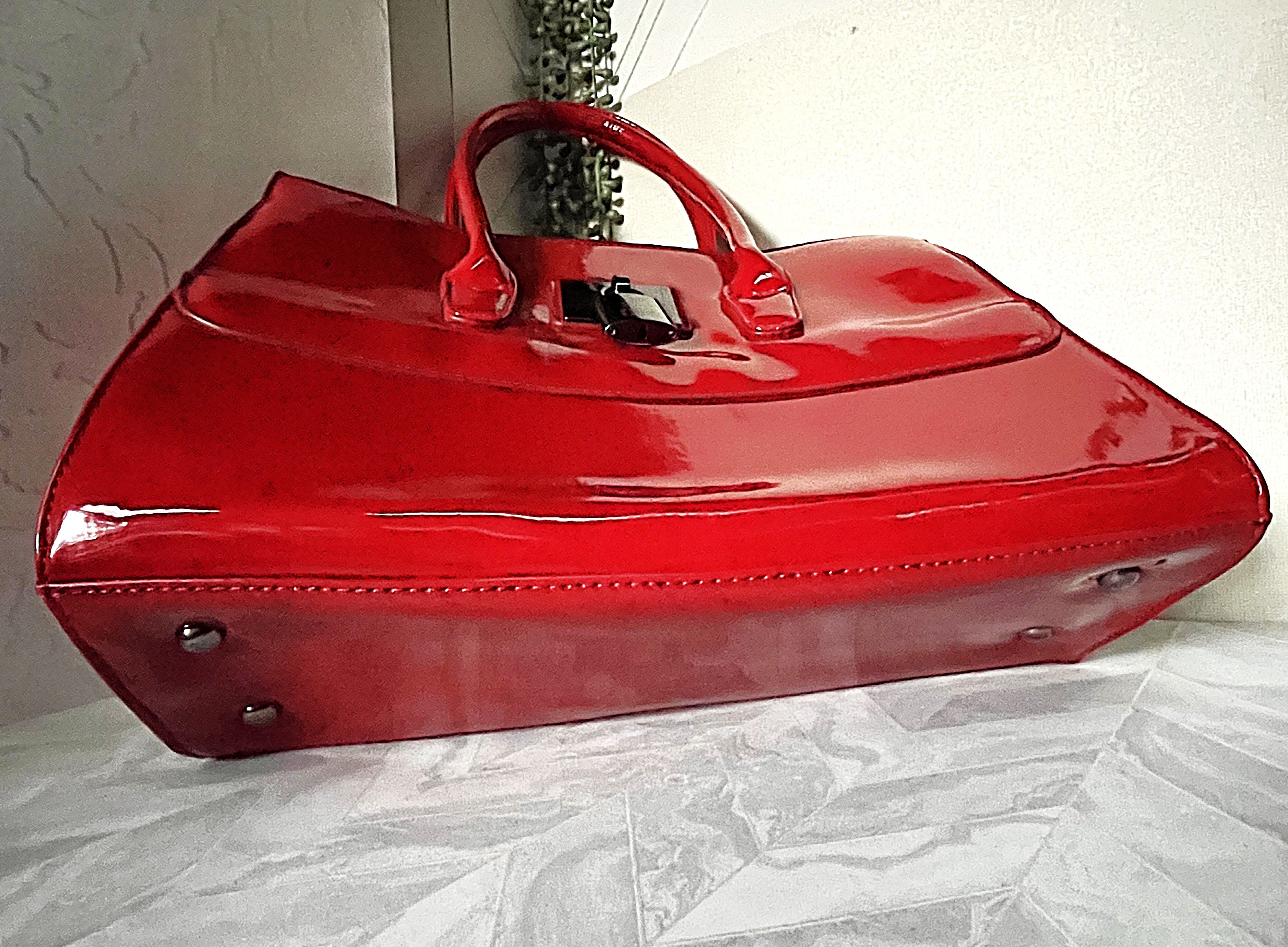 Bags: Daniel Hechter Red Patent Tote
