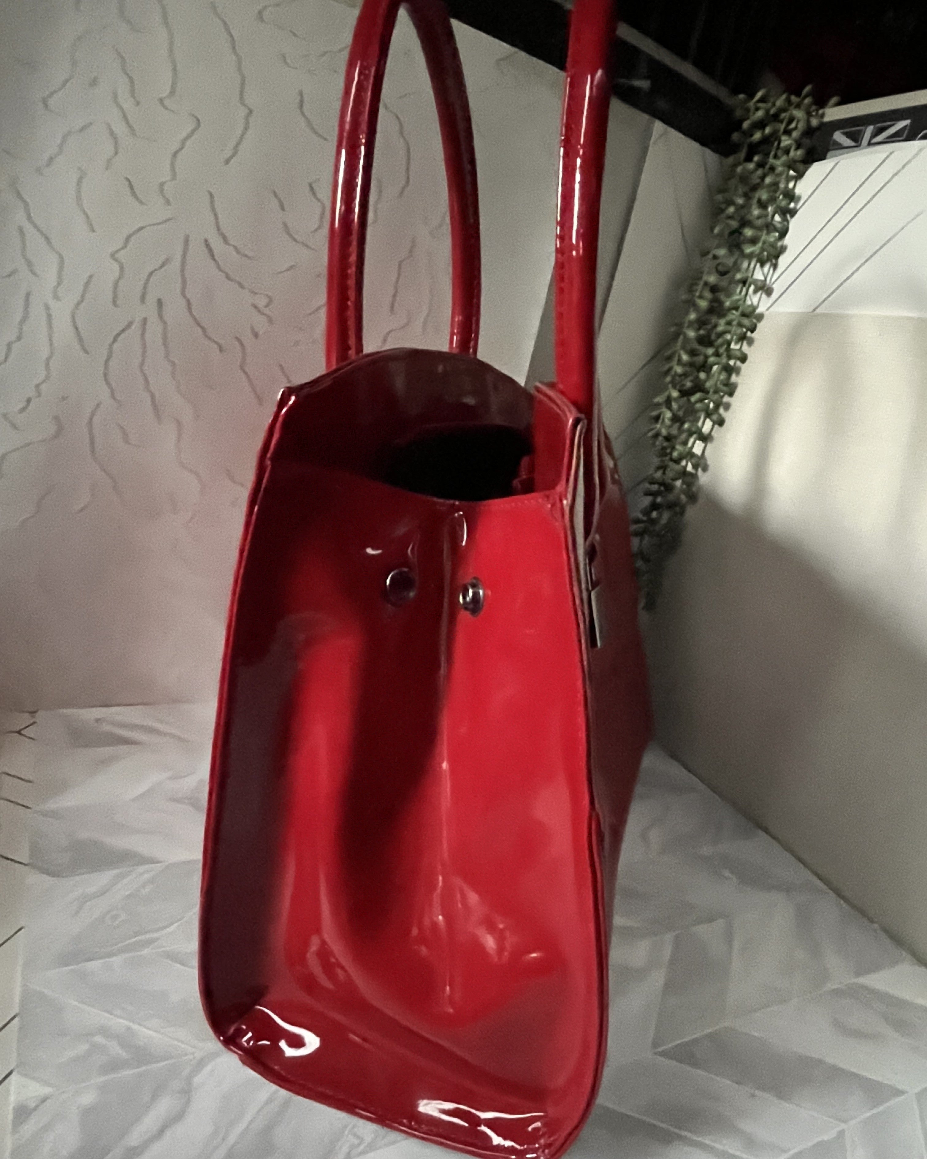 Bags: Daniel Hechter Red Patent Tote