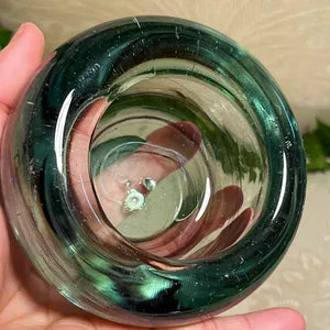 Votives: Holmegaard Art Glass Votive Amethyst Swirl Pattern