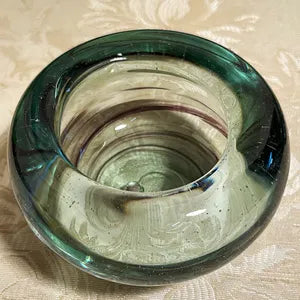 Votives: Holmegaard Art Glass Votive Amethyst Swirl Pattern