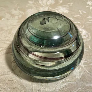 Votives: Holmegaard Art Glass Votive Amethyst Swirl Pattern
