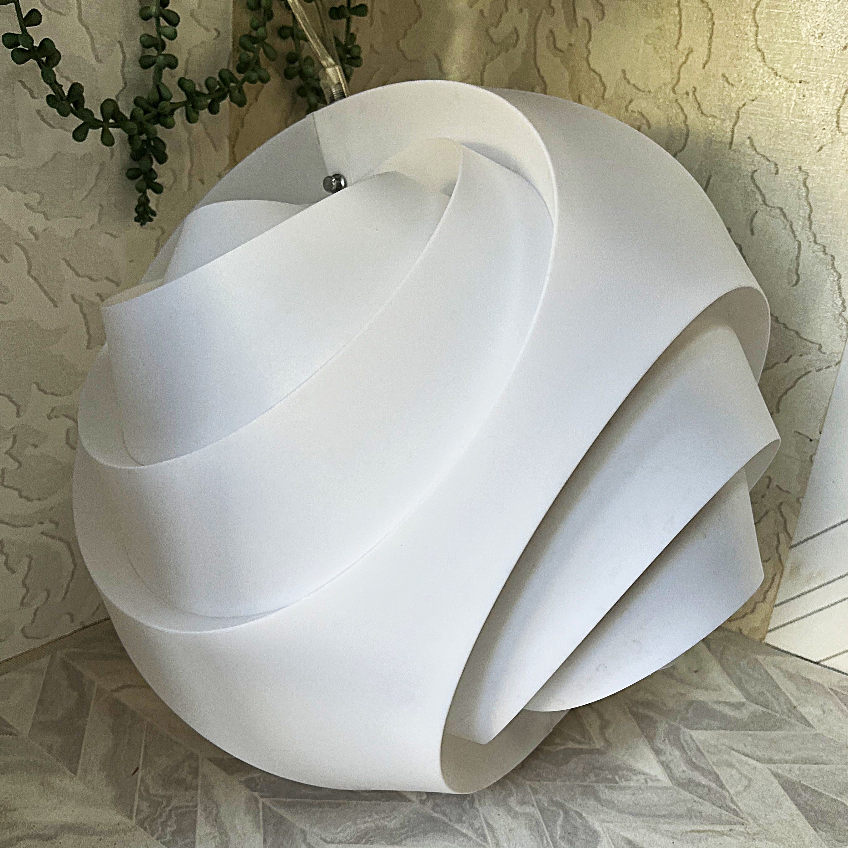 Lights: White Swirl Ribbon Pendant Light
