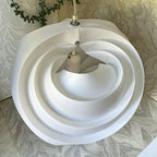 Lights: White Swirl Ribbon Pendant Light