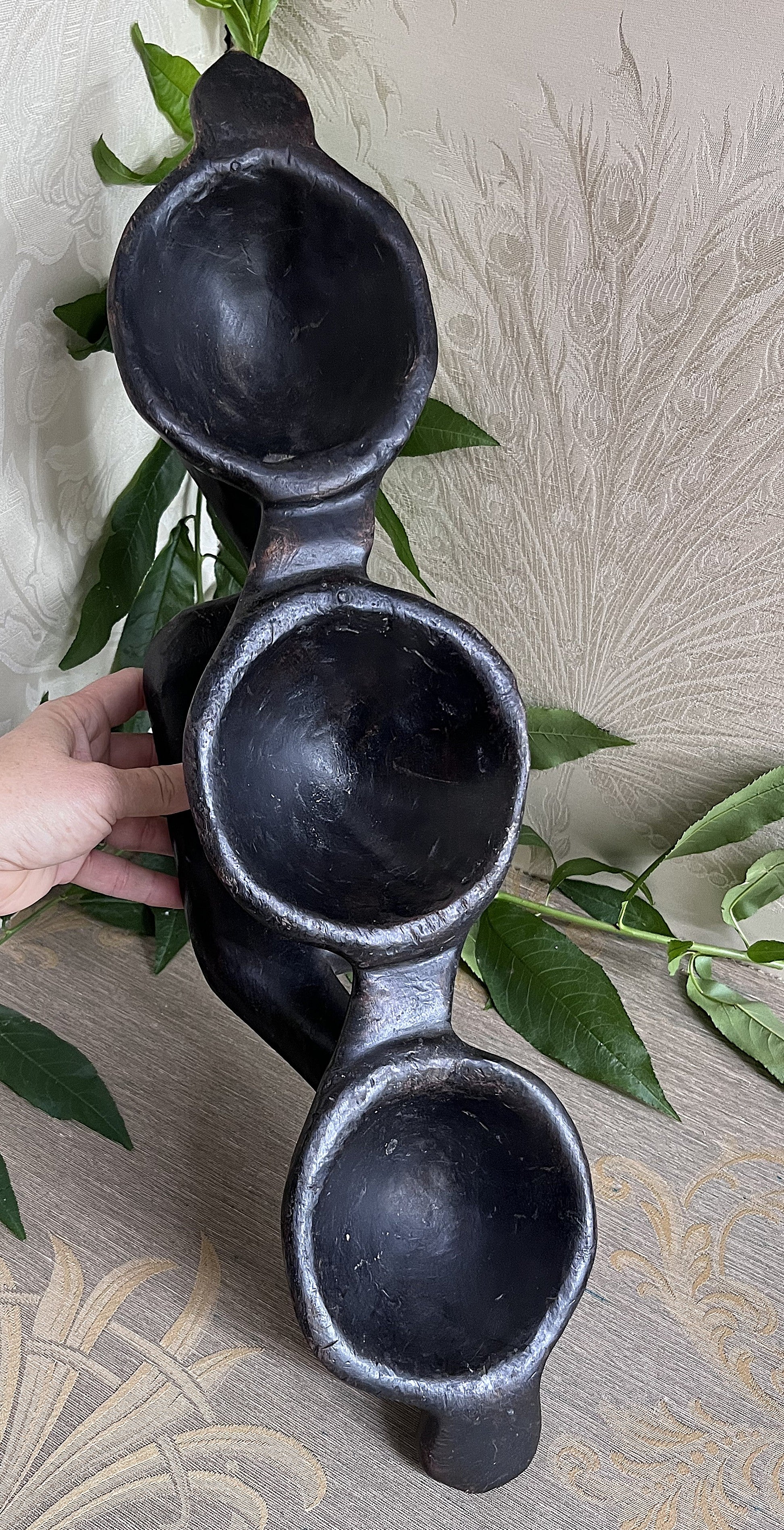 Carved Wood: Ivory Coast 3-Compartment Centrepiece