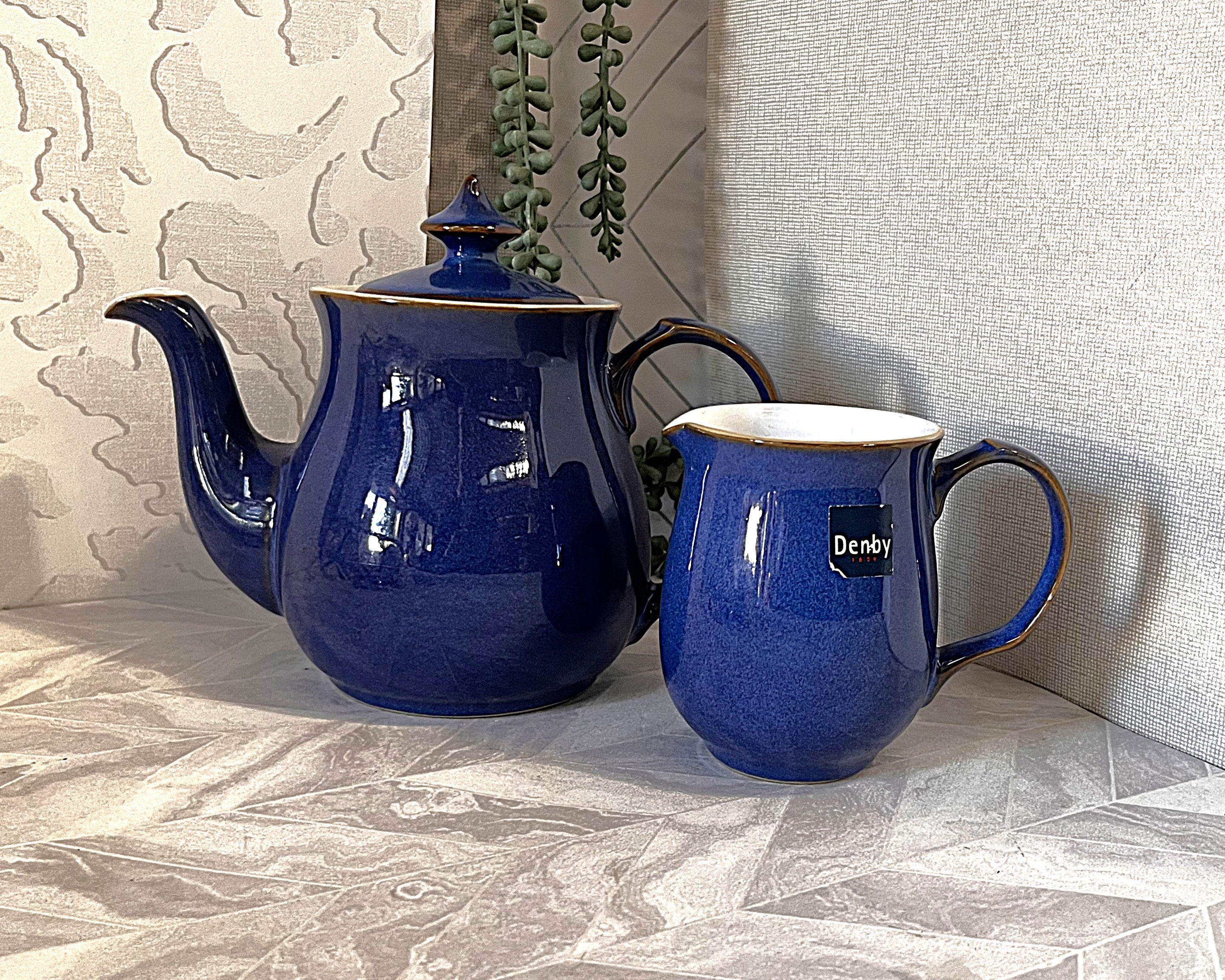 High Tea: Denby Imperial Blue Teapot & Creamer