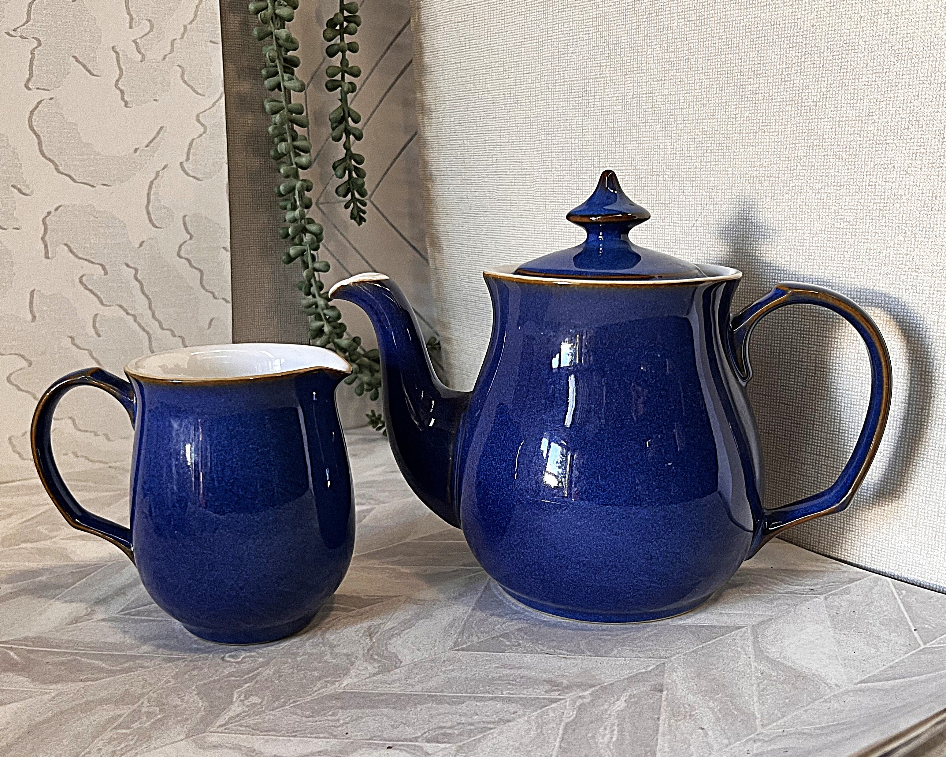 High Tea: Denby Imperial Blue Teapot & Creamer