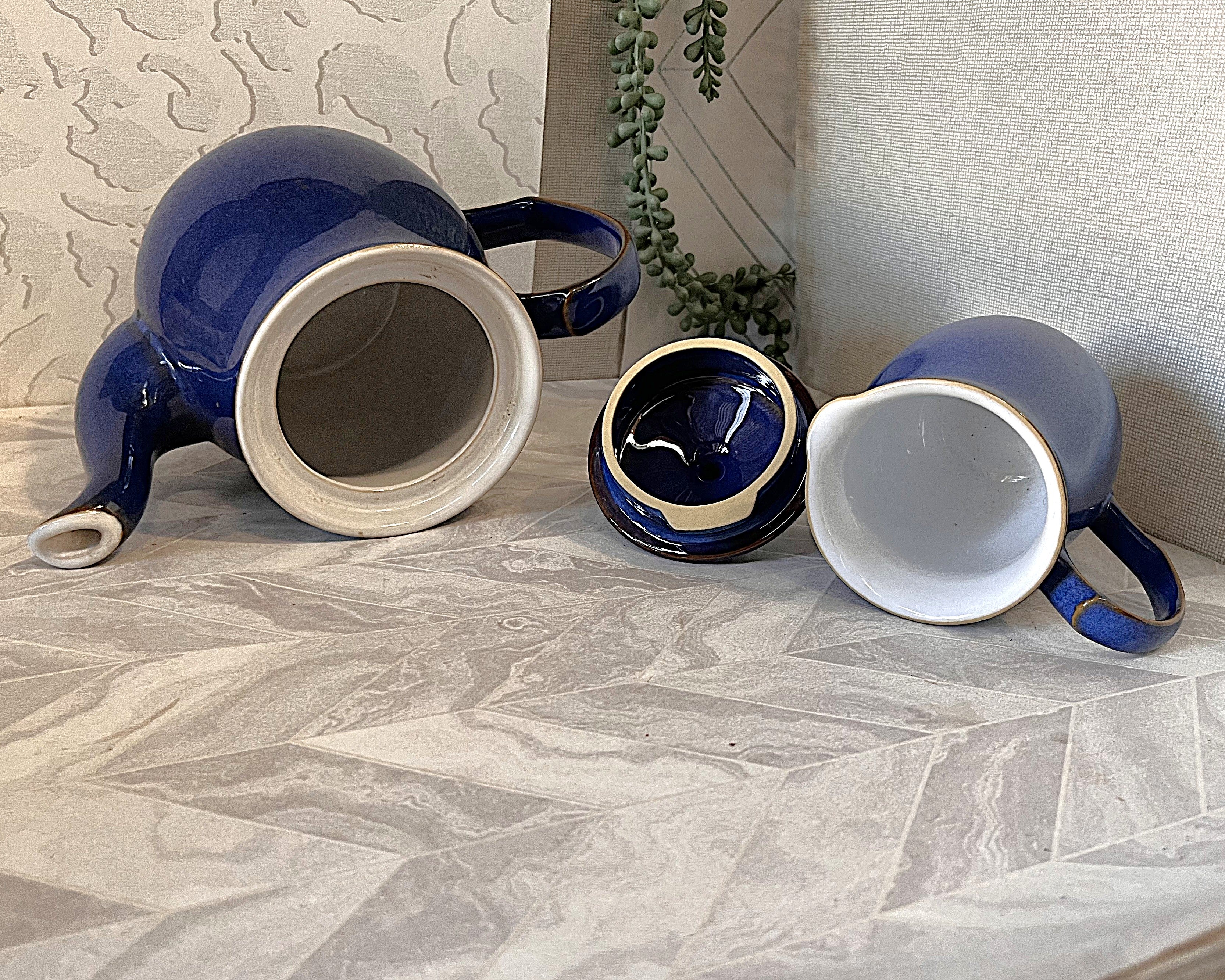 High Tea: Denby Imperial Blue Teapot & Creamer