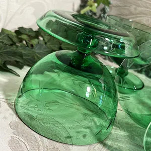 Stemware: Emerald Green Dessert Coupes, 4