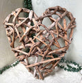 Wood Décor: Driftwood Heart Shaped Hand-Woven Coastal Driftwood Wall Sculpture