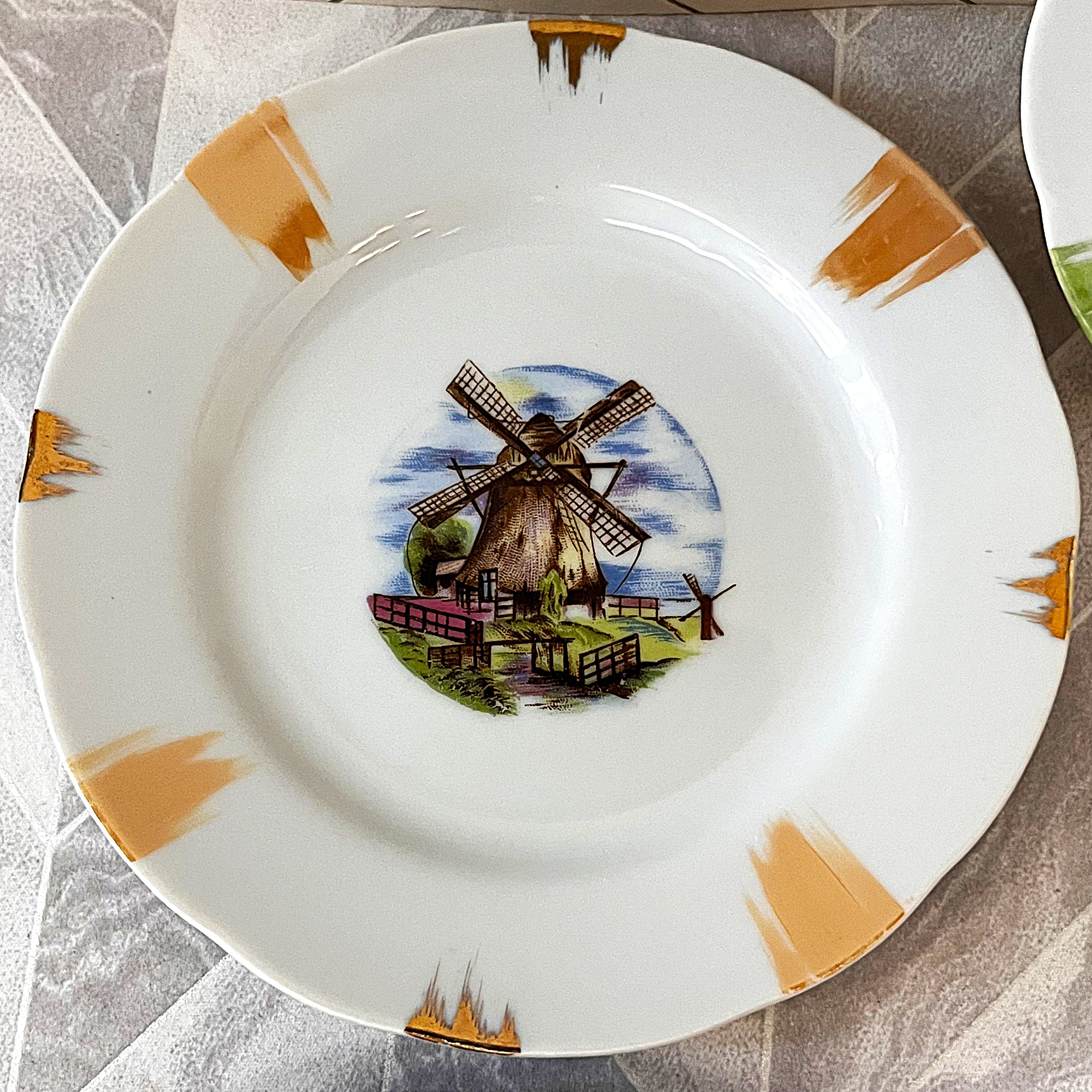 High Tea: Porcelain Windmill Landscape Cake Plates, 5