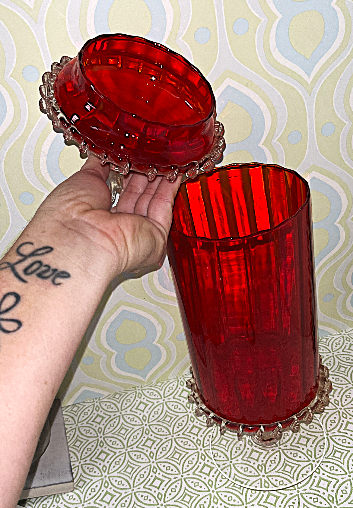 Italian: Empoli Art Glass Apothecary Jar