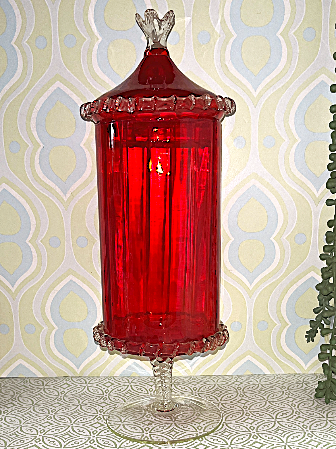 Italian: Empoli Art Glass Apothecary Jar