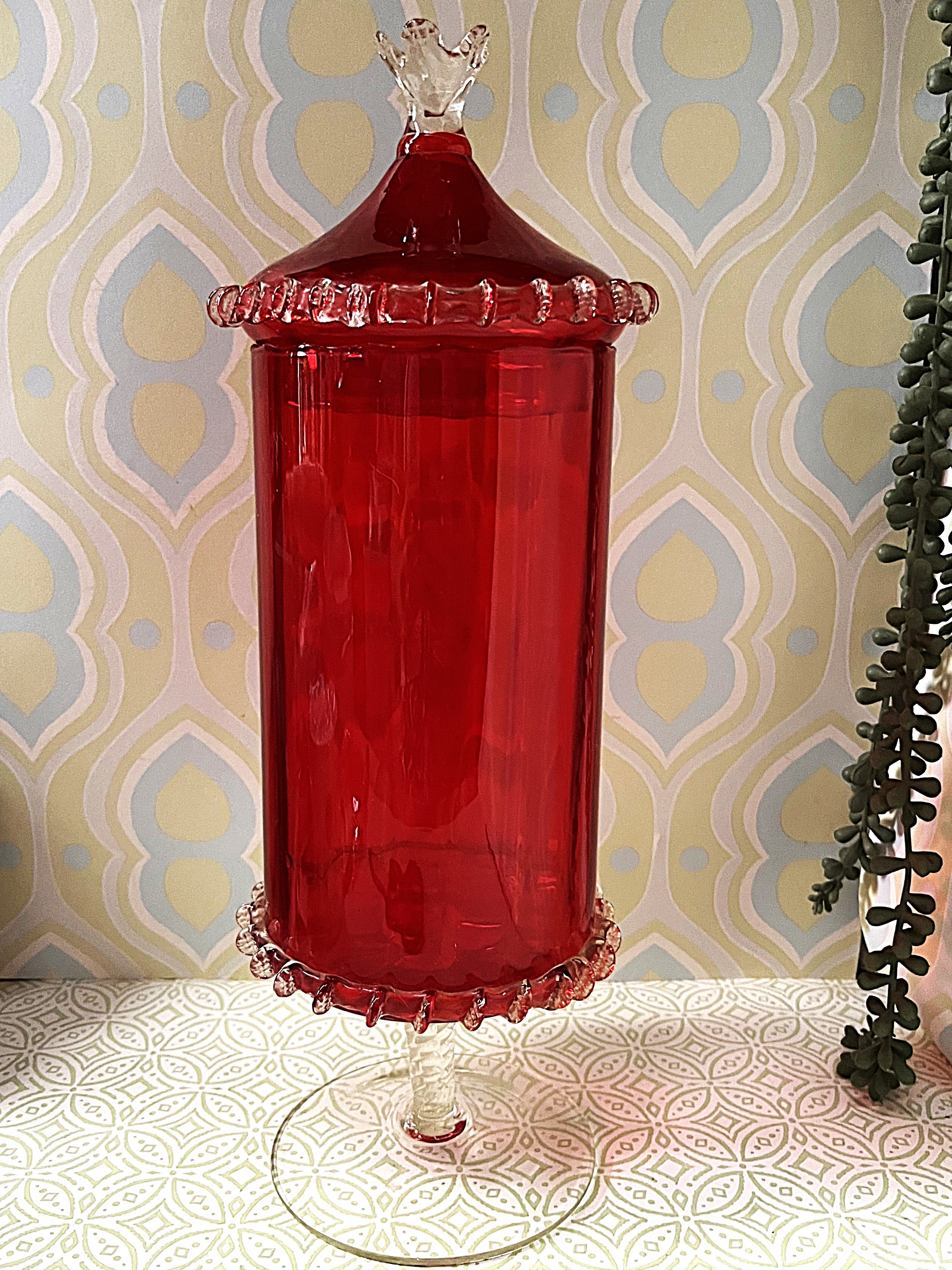 Italian: Empoli Art Glass Apothecary Jar