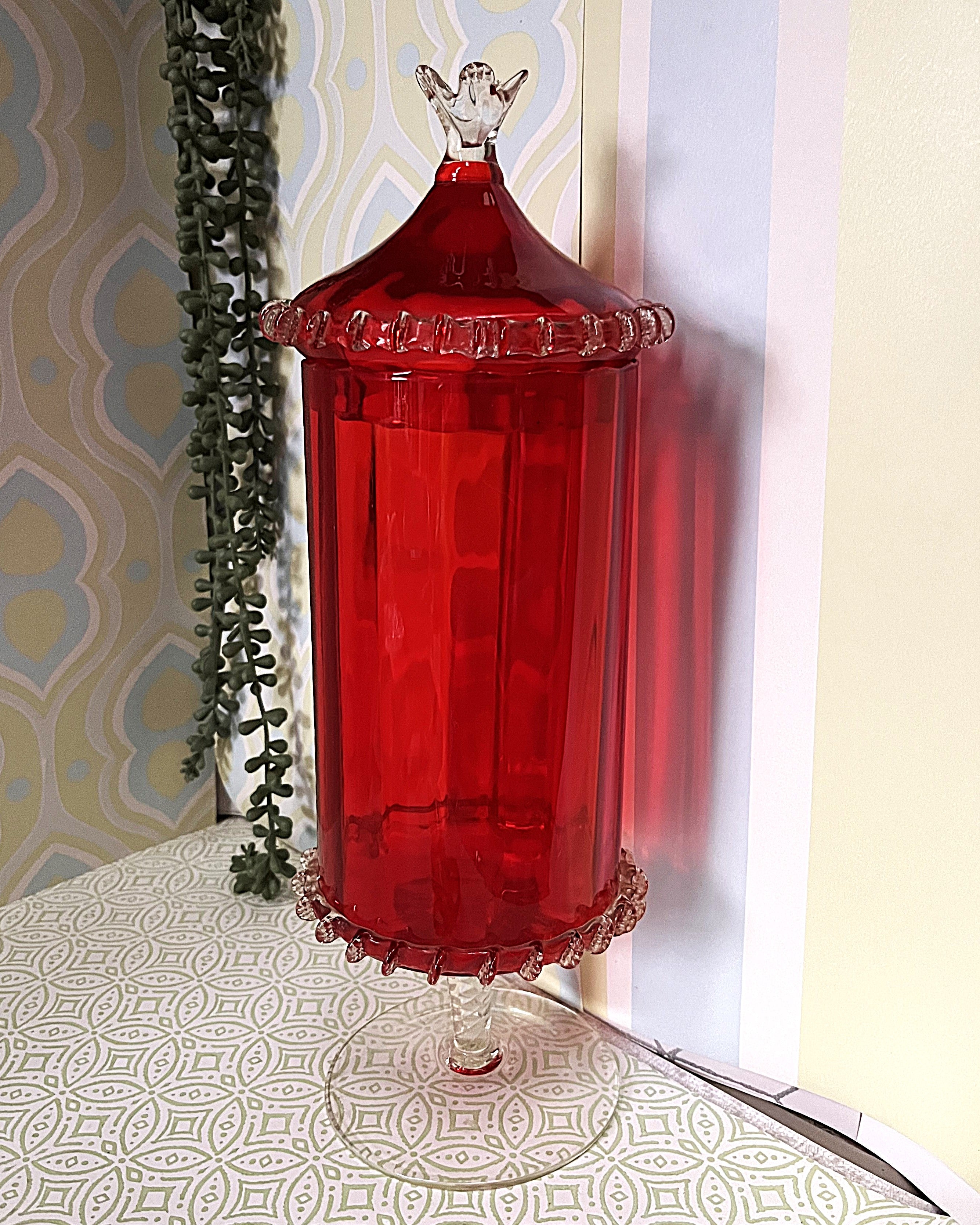 Italian: Empoli Art Glass Apothecary Jar