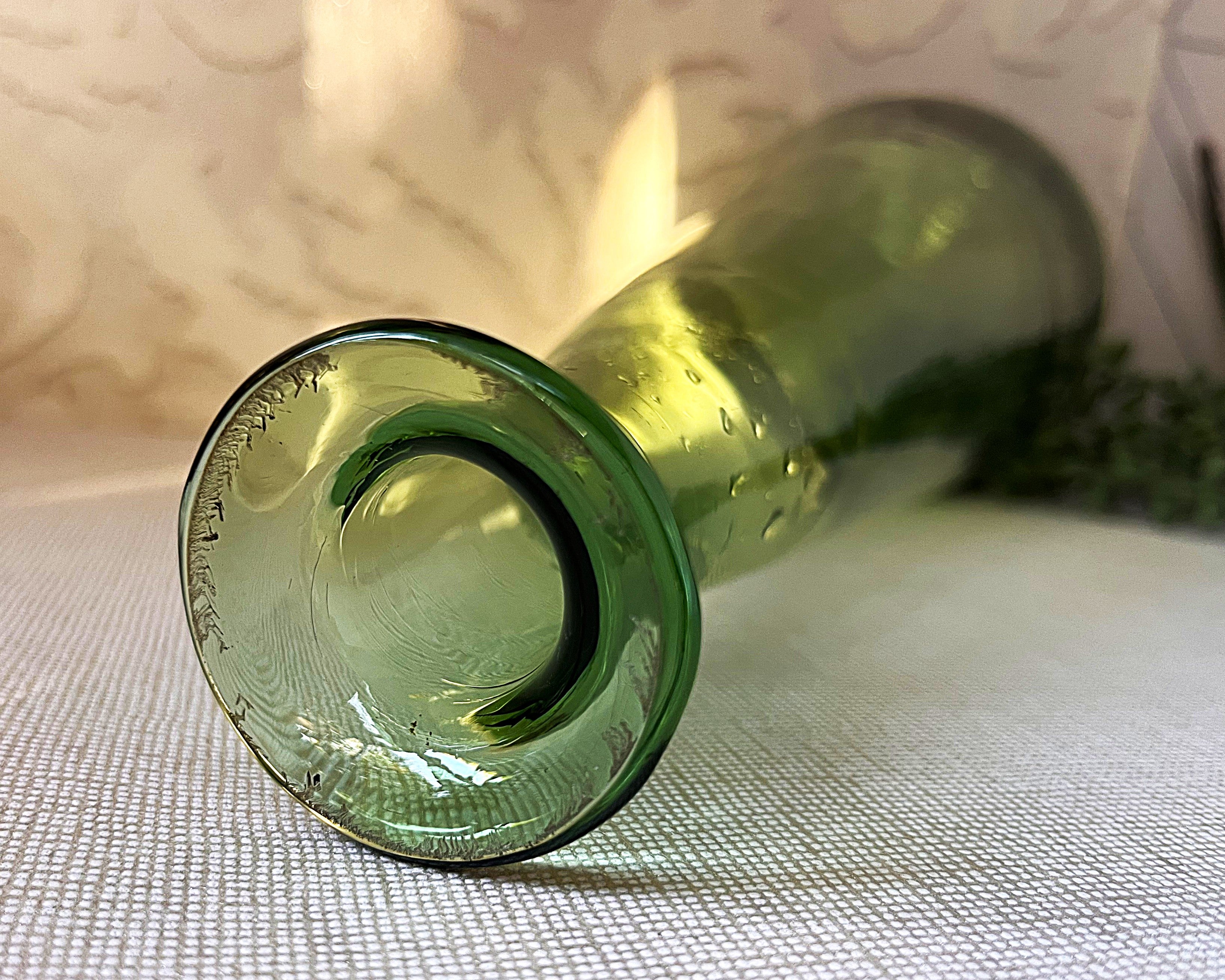 Italian: Empoli Bottle Green "Genie Bottle" Glass Decanter