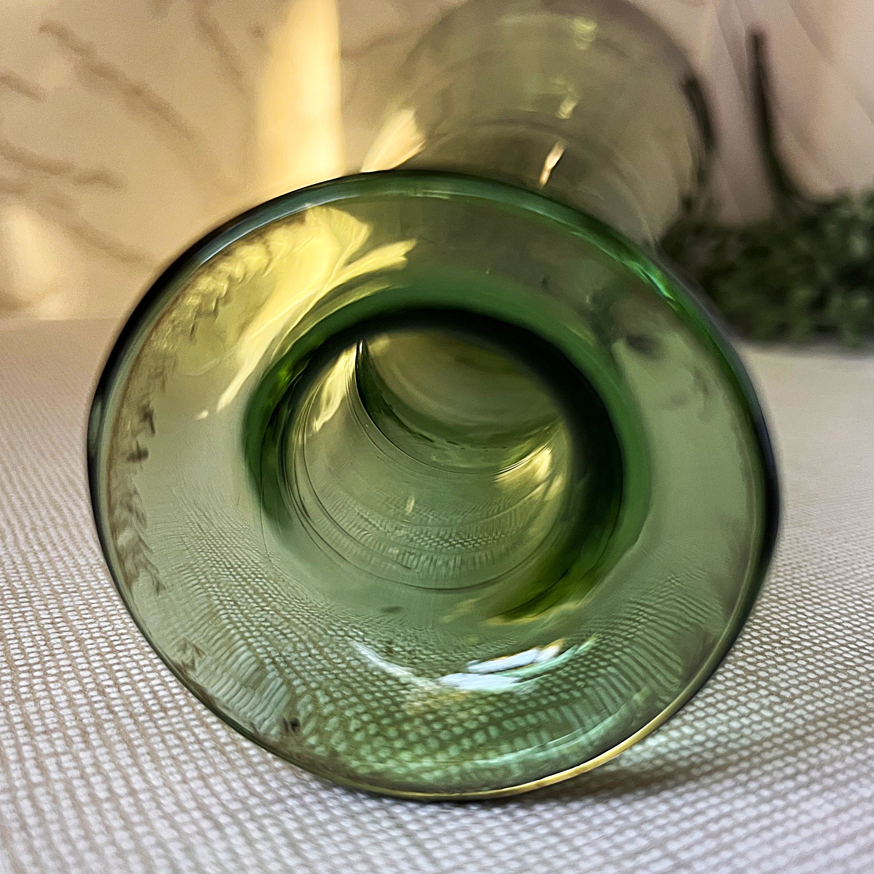 Italian: Empoli Bottle Green "Genie Bottle" Glass Decanter
