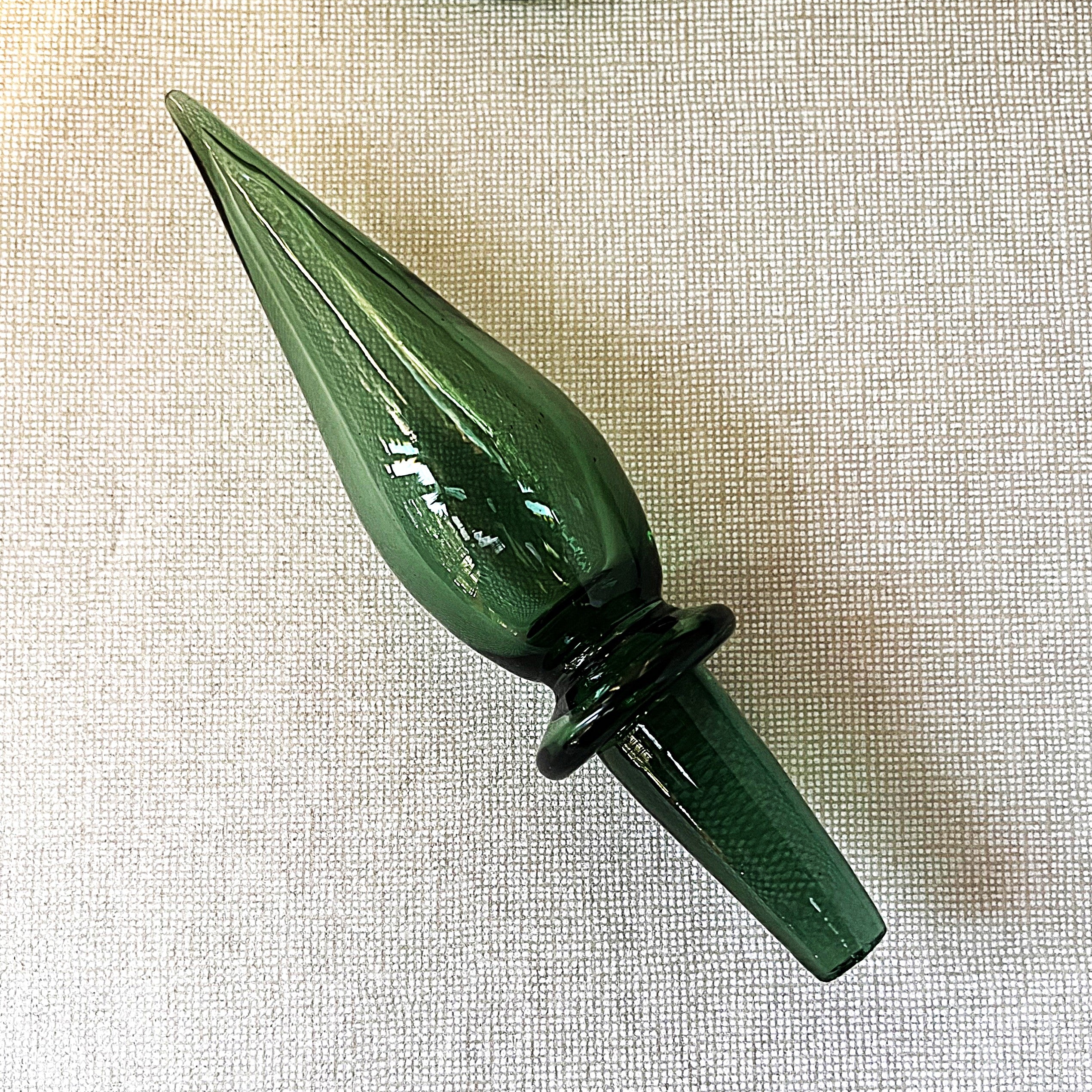 Italian: Empoli Bottle Green "Genie Bottle" Glass Decanter