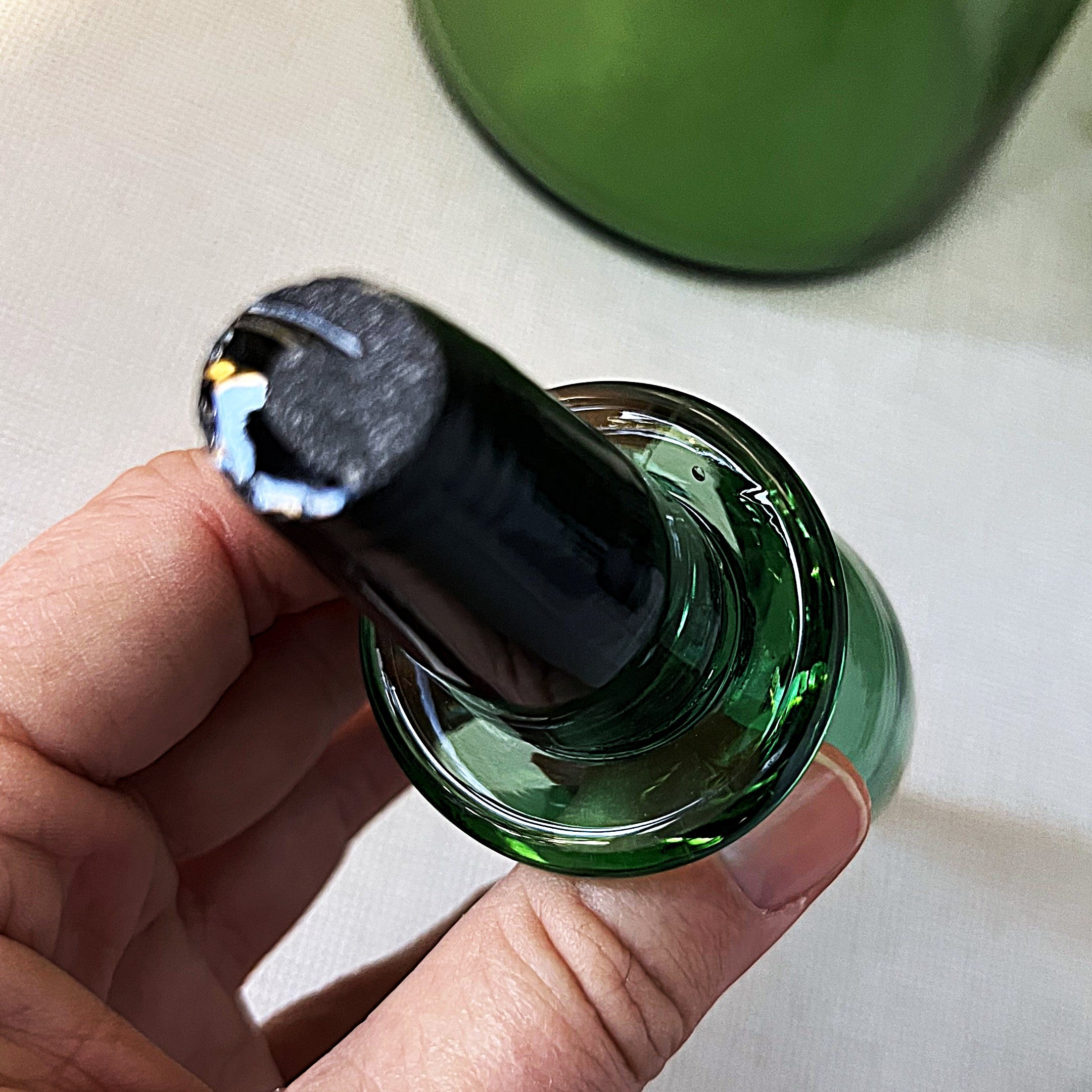 Italian: Empoli Bottle Green "Genie Bottle" Glass Decanter