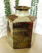 Master Potter: Esias Bosch - Hexagonal Studio Pottery Stoneware Vase