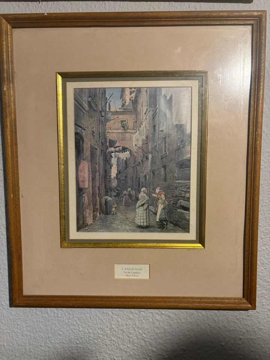 Externally Sourced: Ettore Roesler Franz Lithograph Pair