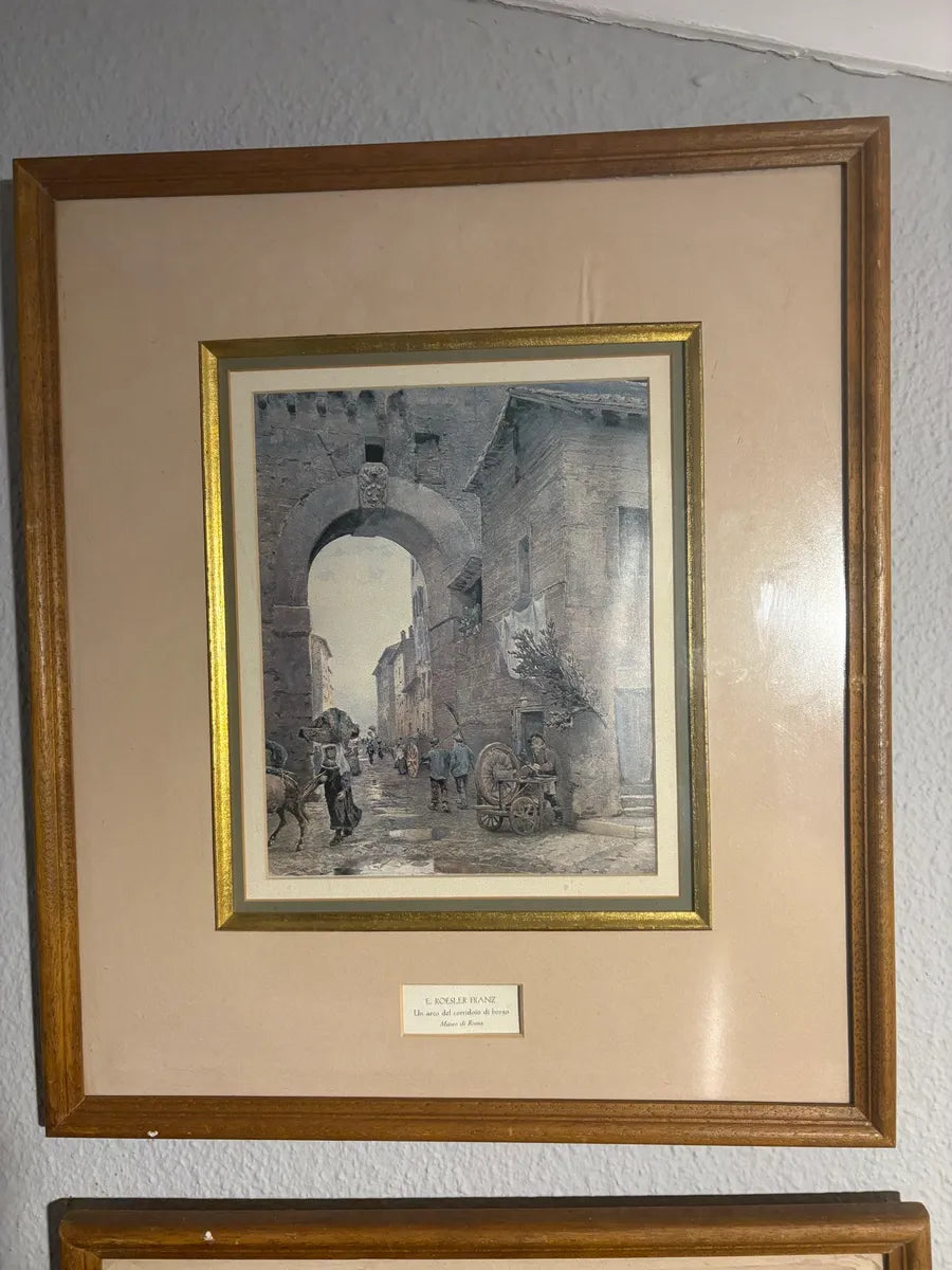 Externally Sourced: Ettore Roesler Franz Lithograph Pair