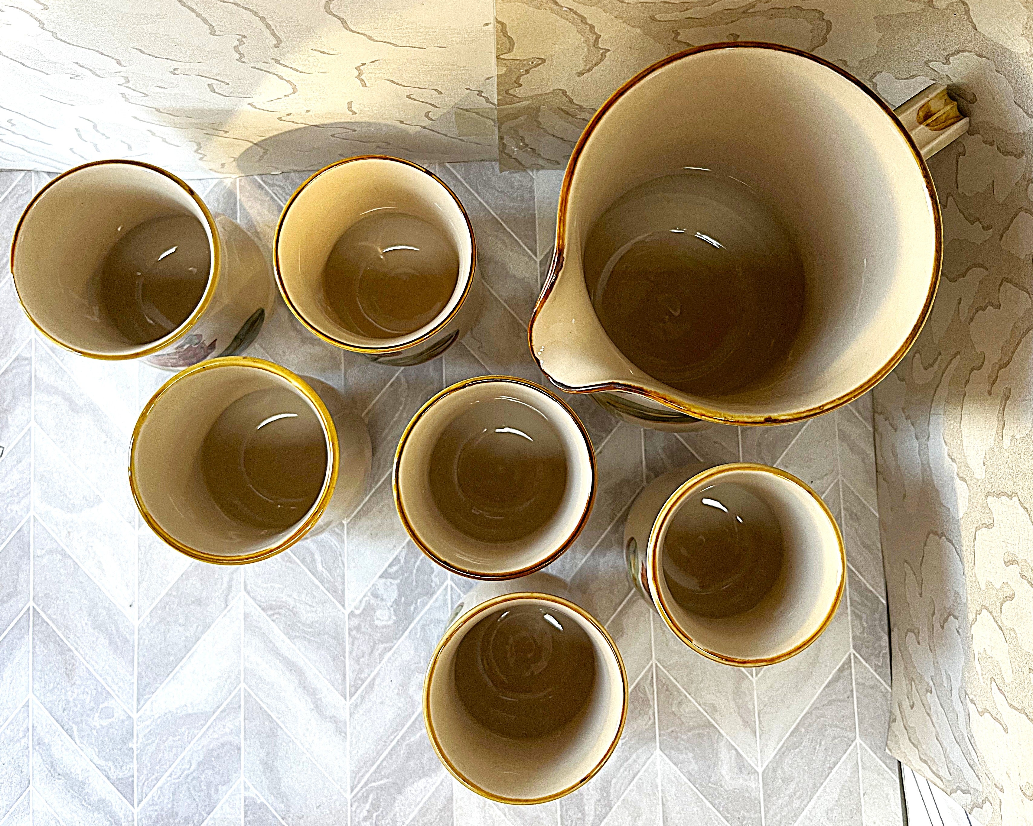 Master Potter: Doulton Lambeth Eliza Simmance Protea Stoneware Set, 7