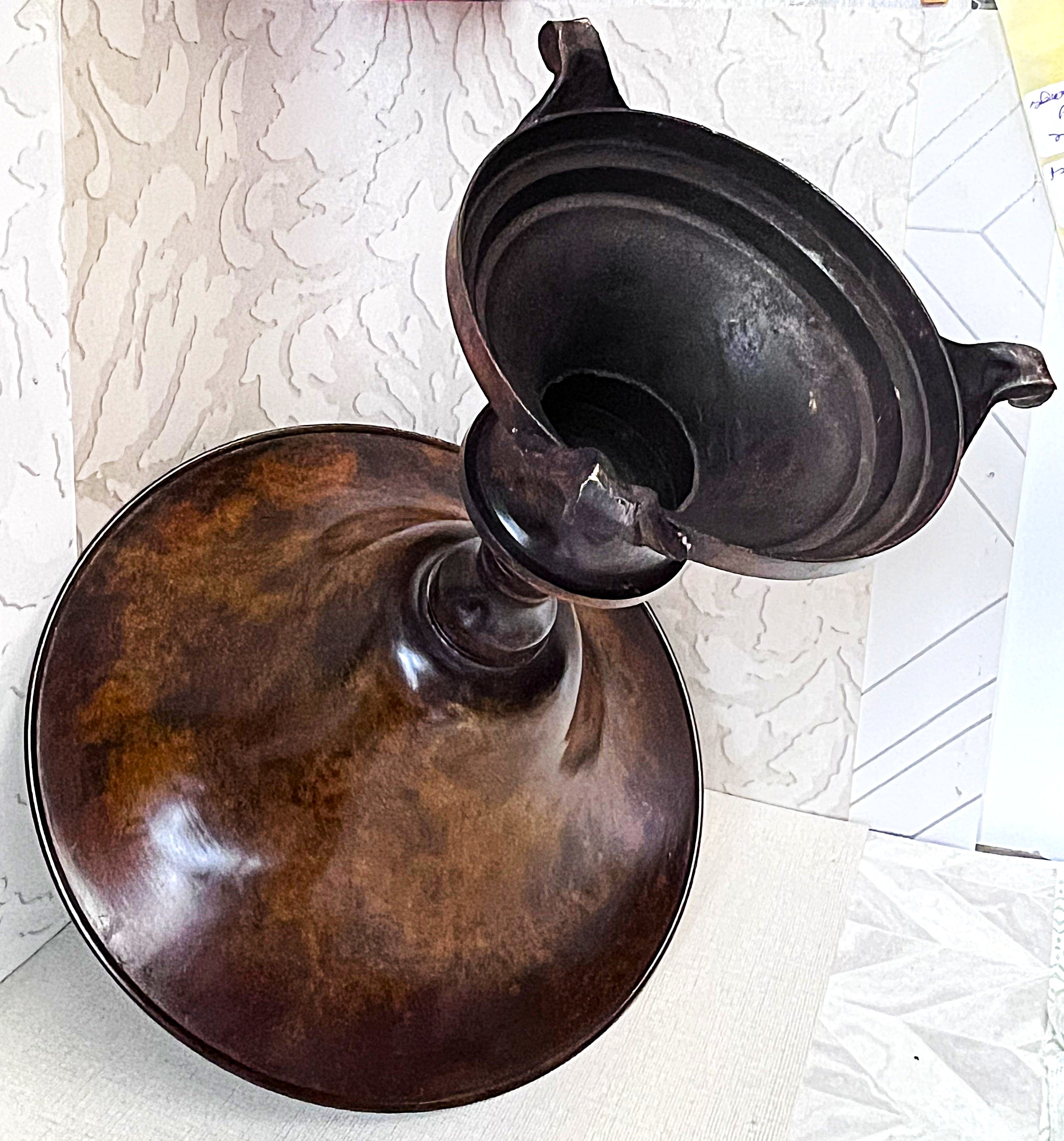 Brass Décor: Hollywood Regency Spun Brass Pedestal Tazza
