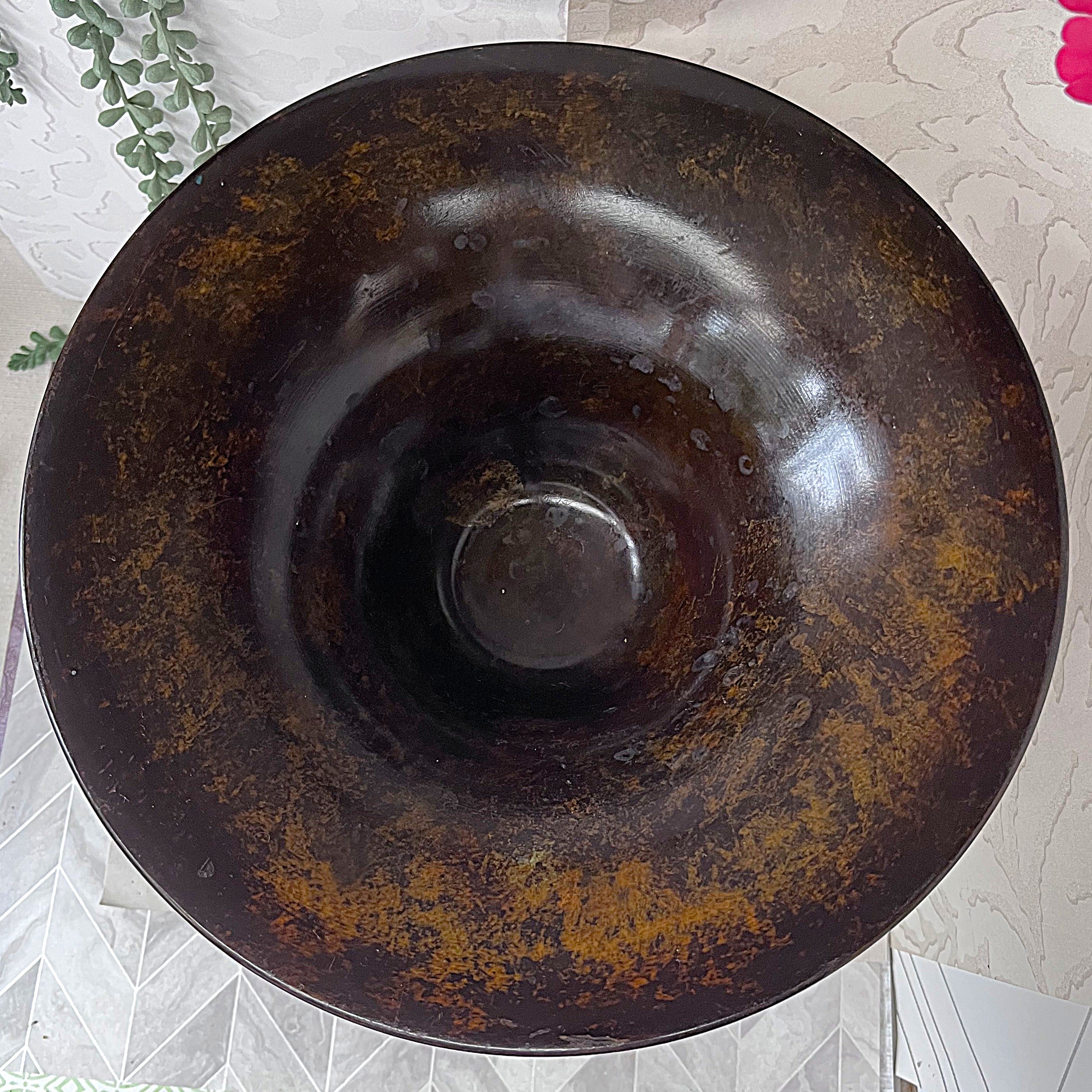 Brass Décor: Hollywood Regency Spun Brass Pedestal Tazza