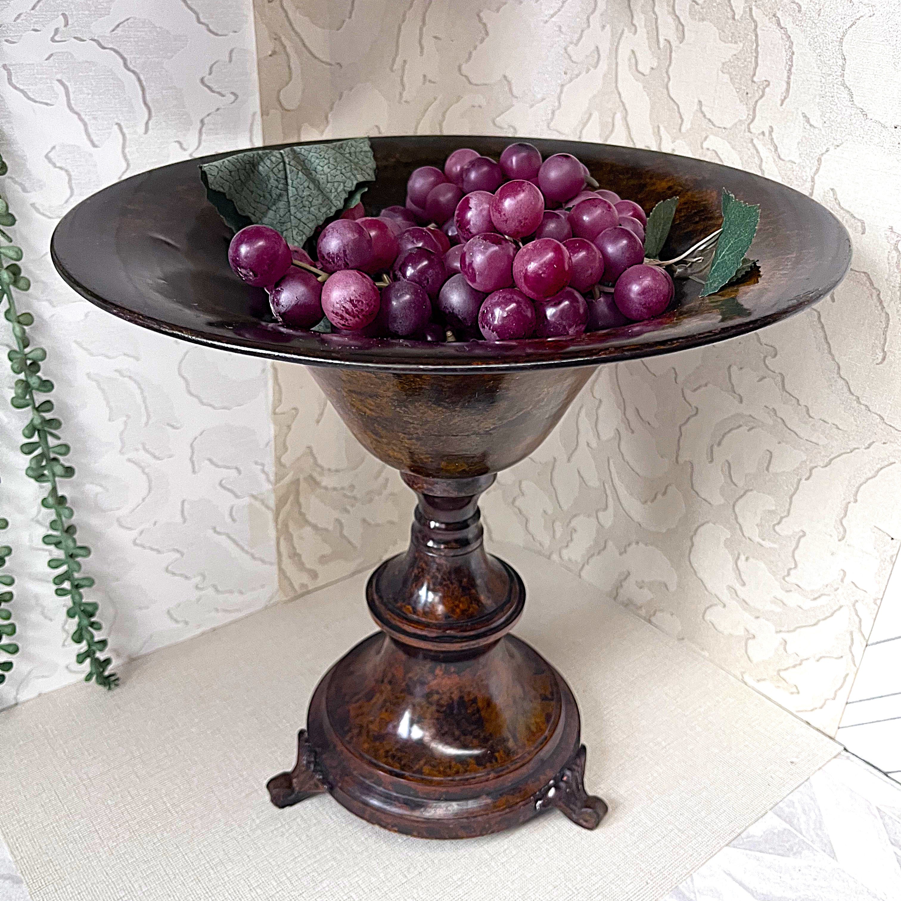 Brass Décor: Hollywood Regency Spun Brass Pedestal Tazza