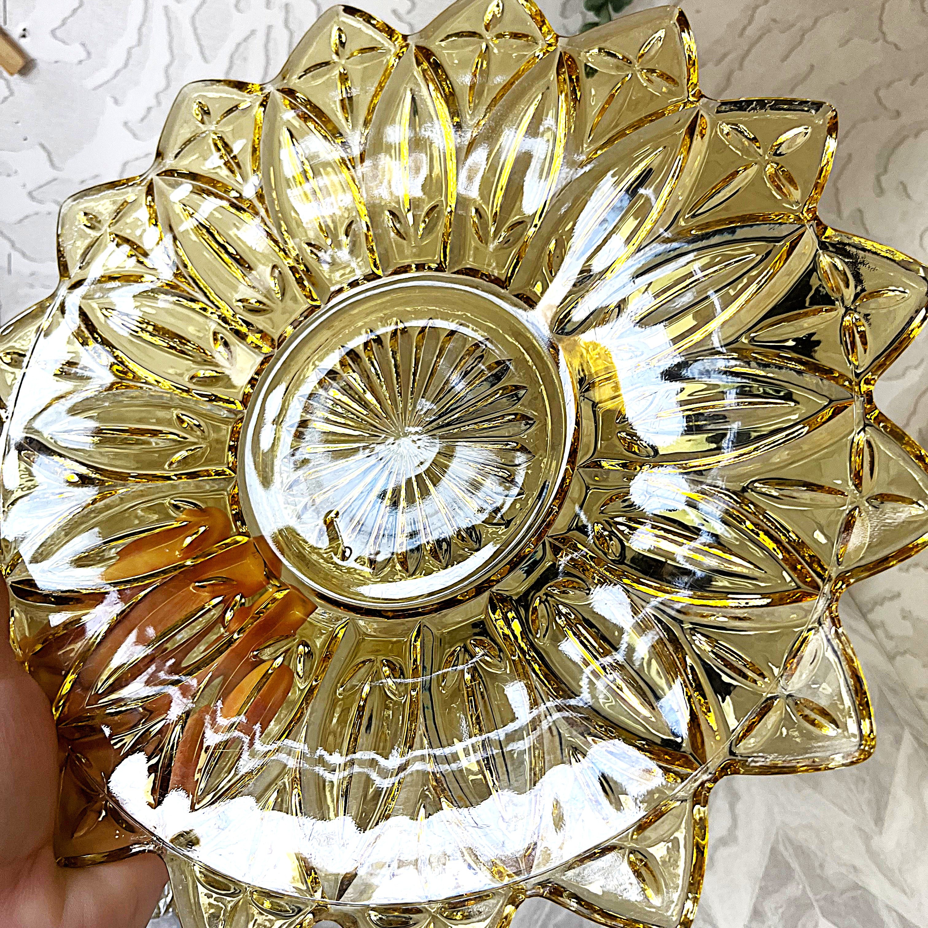 Coloured Glass: Federal Glass Sunflower Serving Platter
