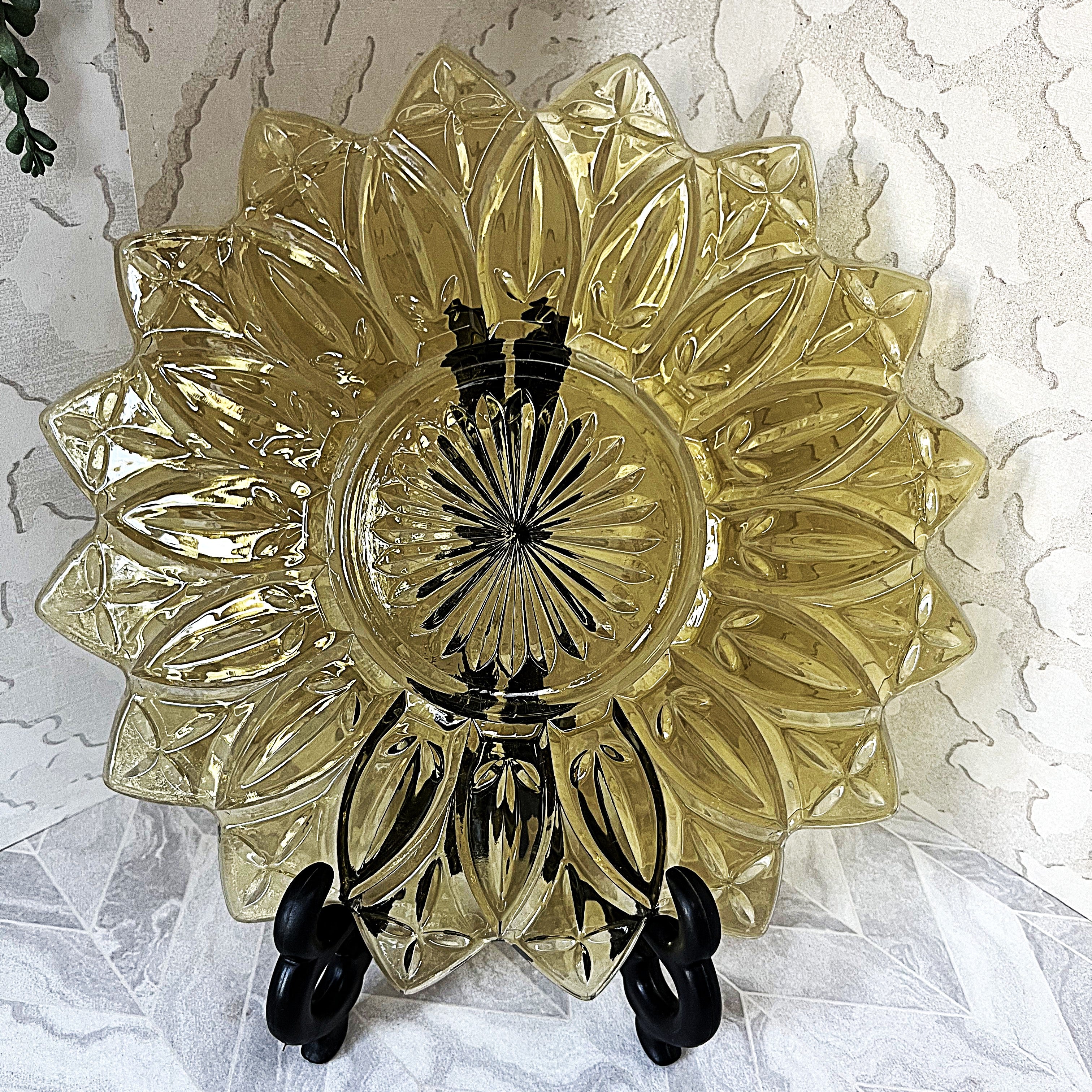 Coloured Glass: Federal Glass Sunflower Serving Platter