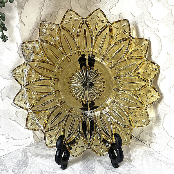 Coloured Glass: Federal Glass Sunflower Serving Platter