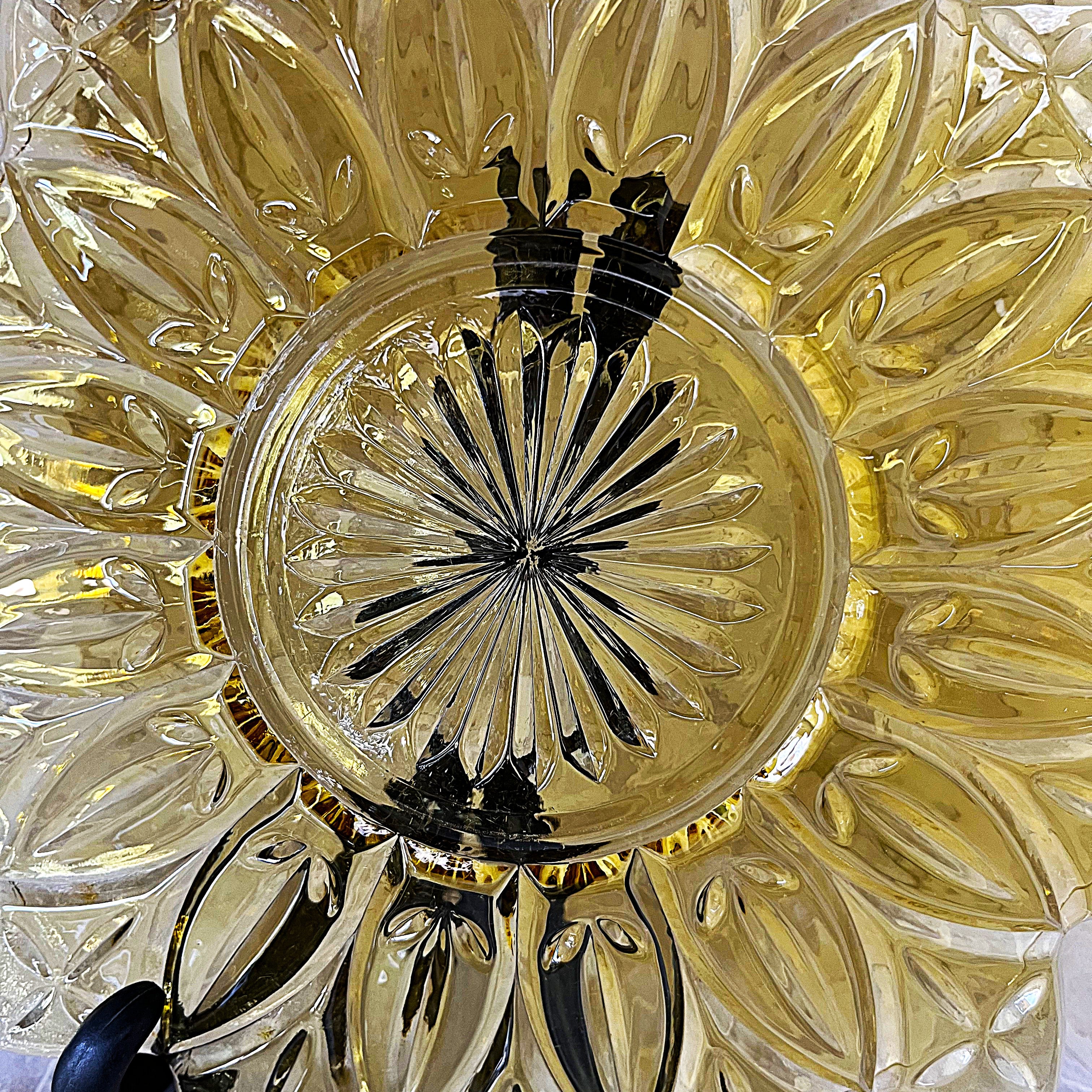 Coloured Glass: Federal Glass Sunflower Serving Platter
