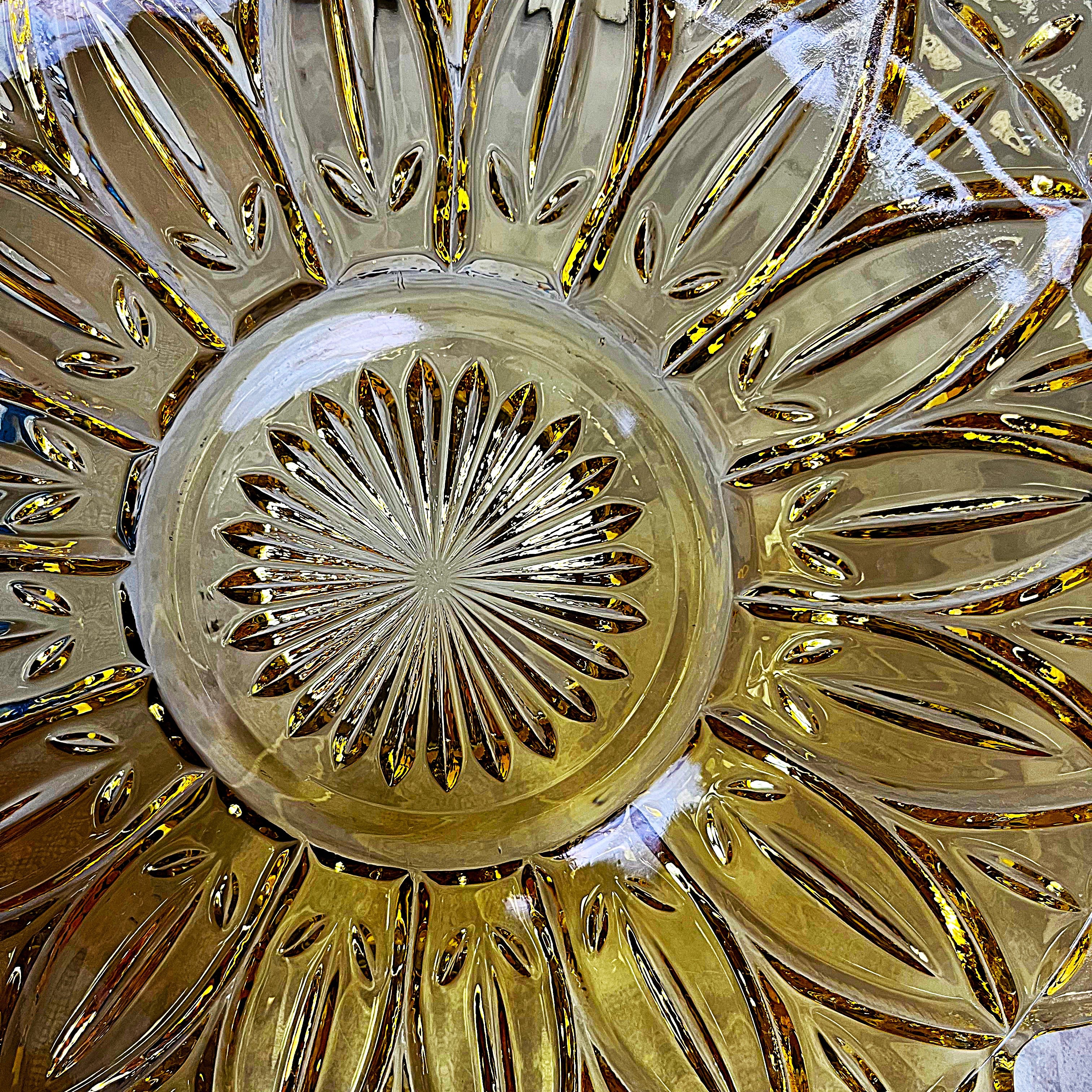 Coloured Glass: Federal Glass Sunflower Serving Platter