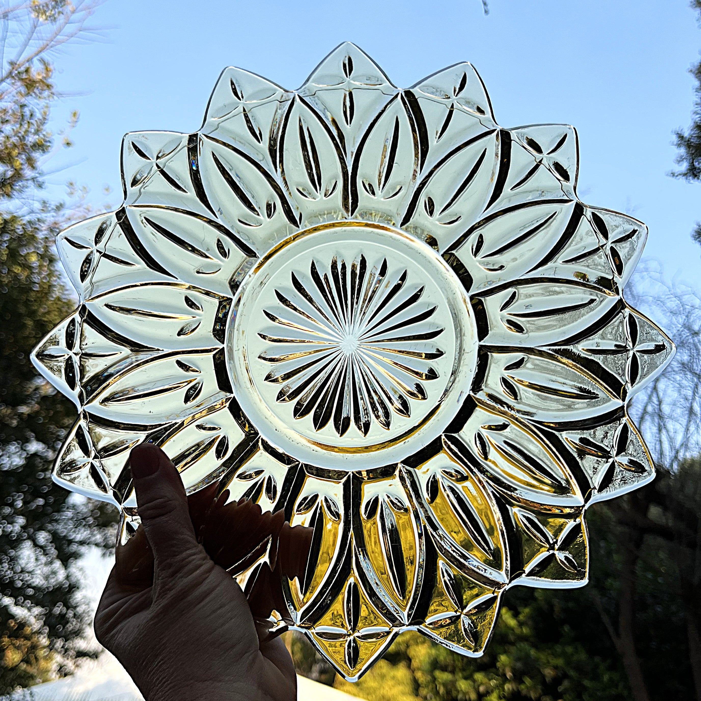 Coloured Glass: Federal Glass Sunflower Serving Platter