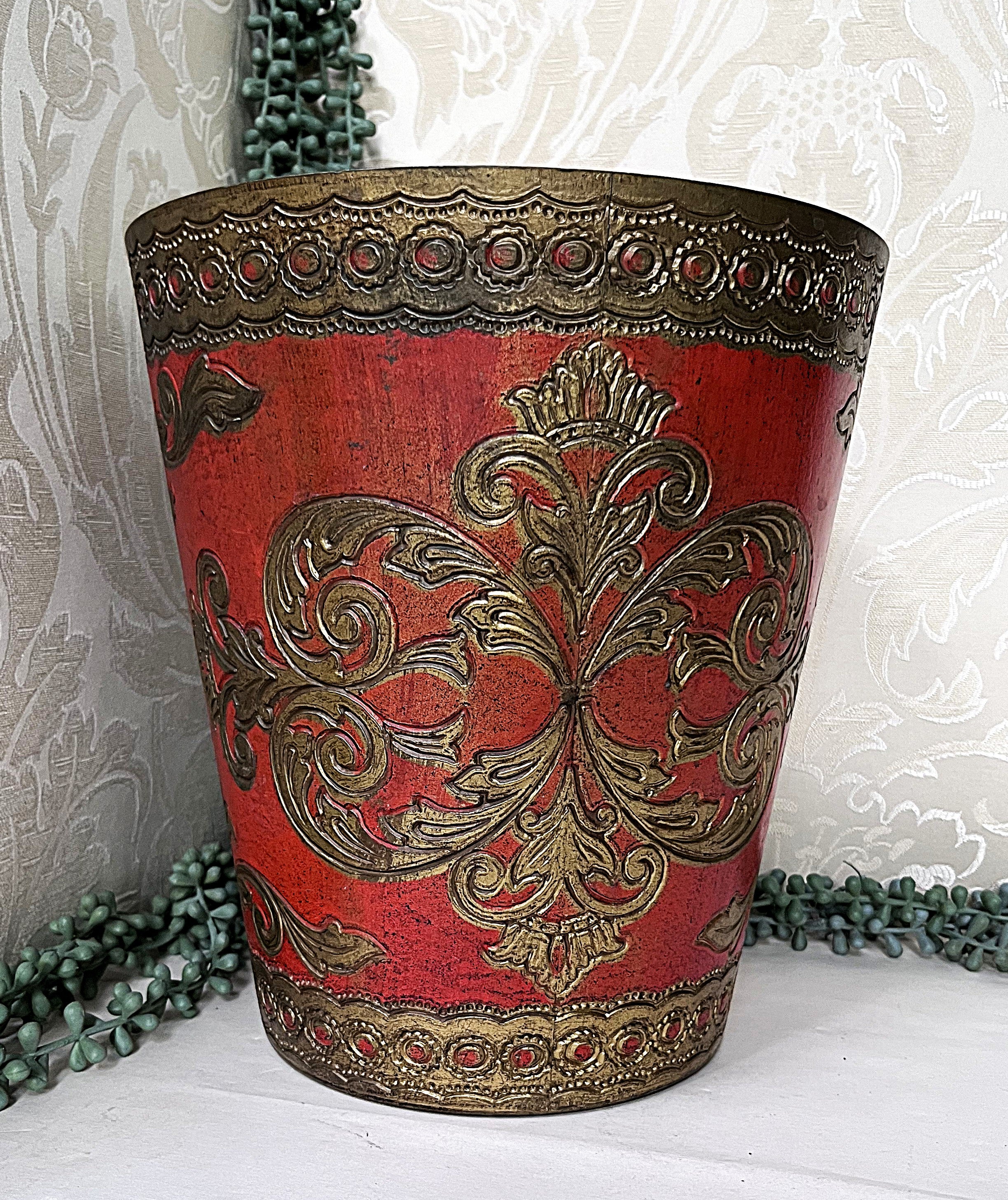 Florentine Ware: Wastebasket