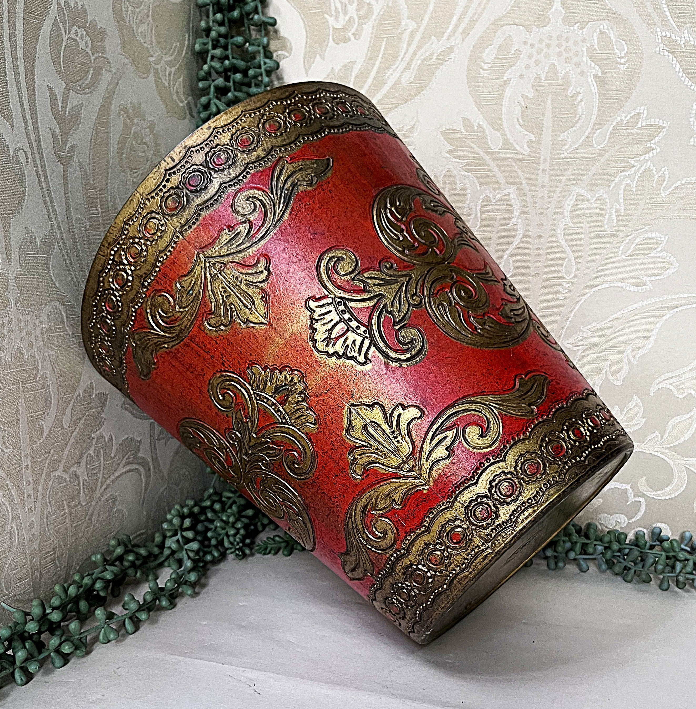 Florentine Ware: Wastebasket