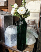 Vases: Vintage Recycled Forest Green Demijohn Handle Vase