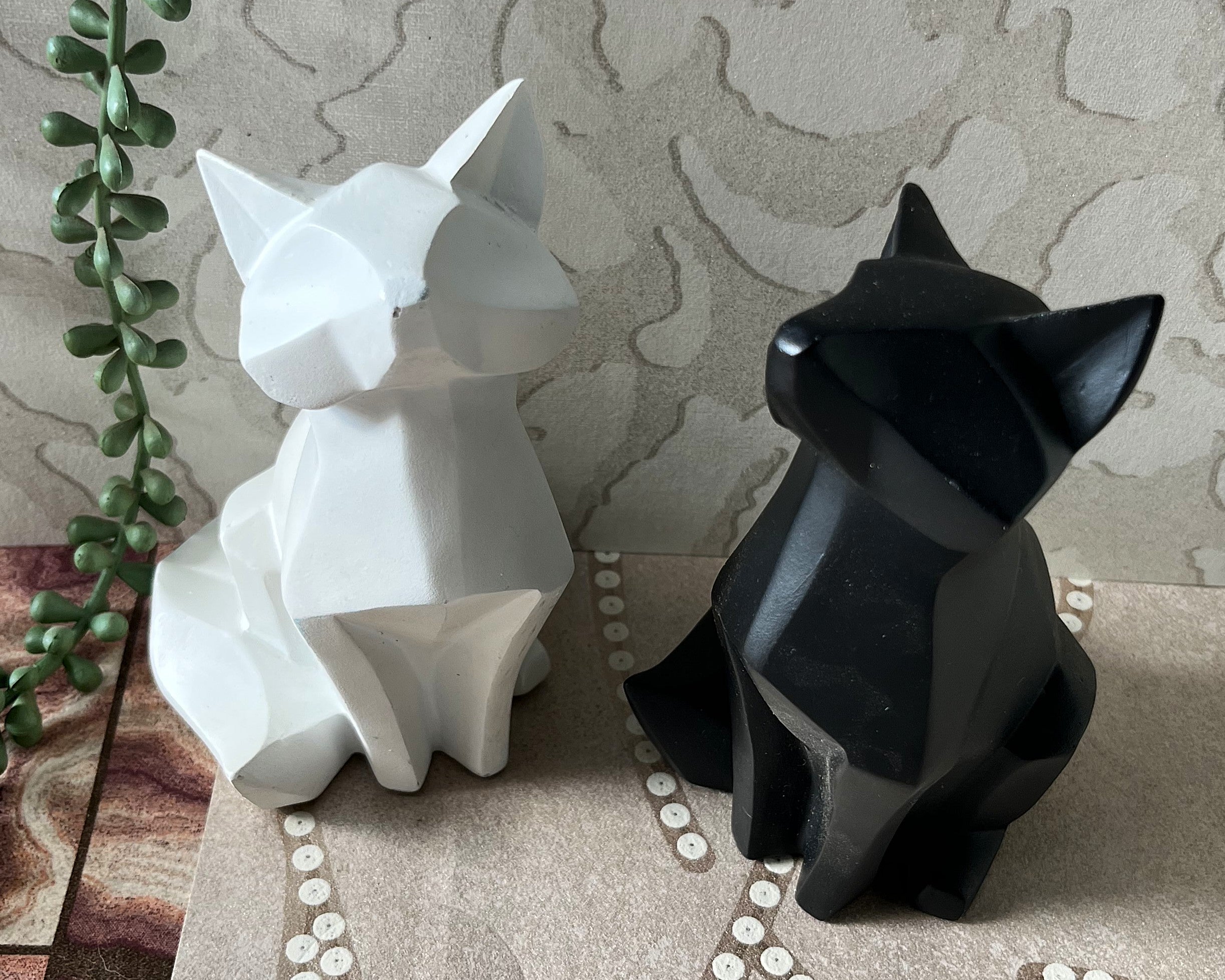 Animal Décor: Modern Geometric Fox Figurines