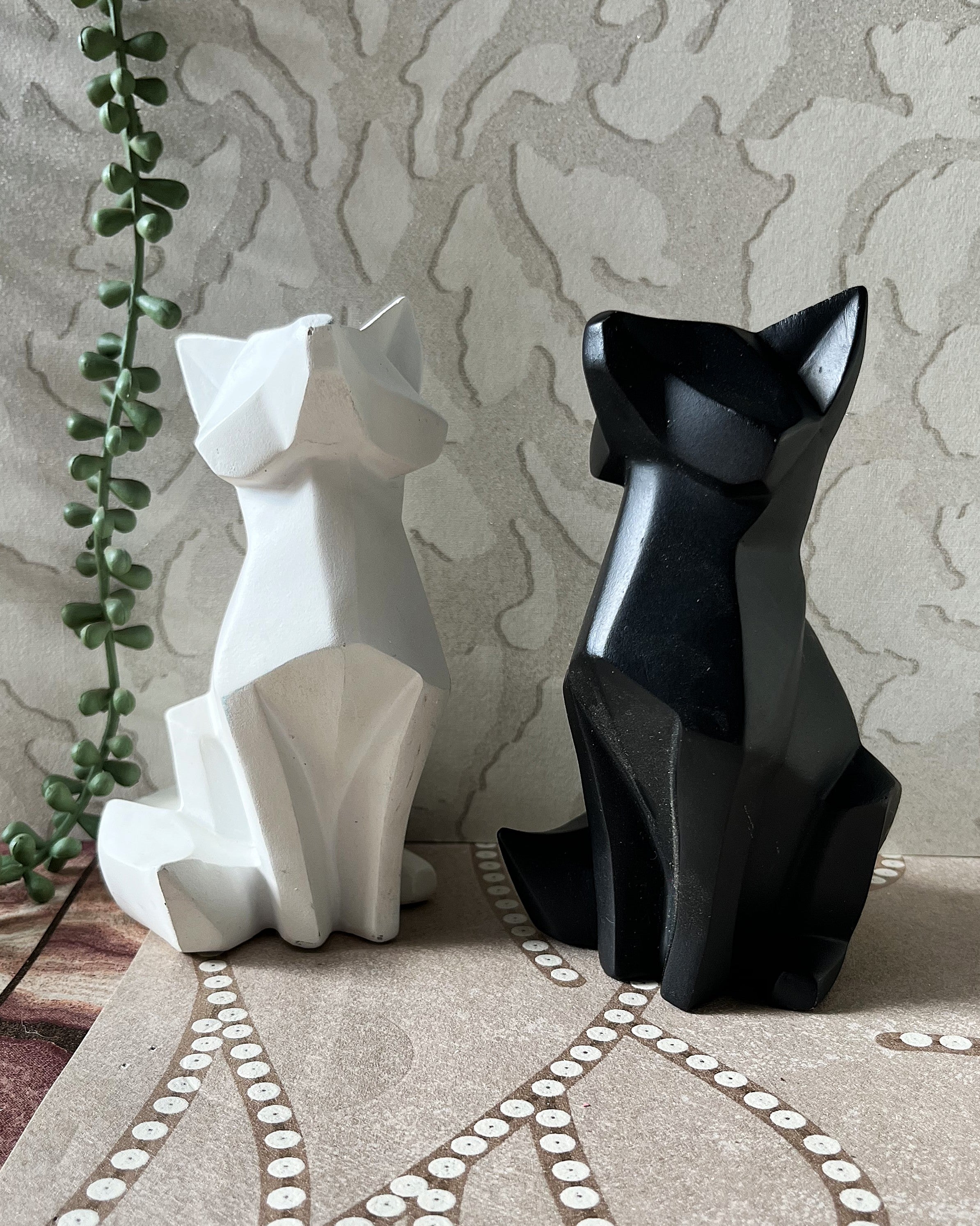 Animal Décor: Modern Geometric Fox Figurines