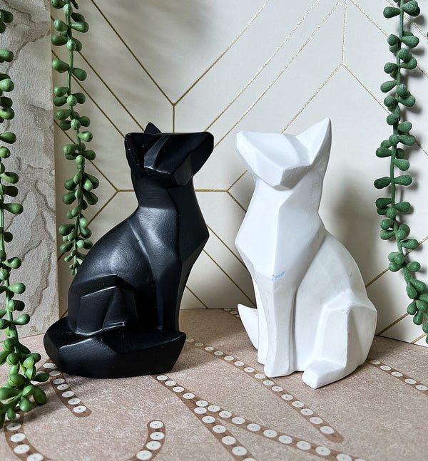 Animal Décor: Modern Geometric Fox Figurines